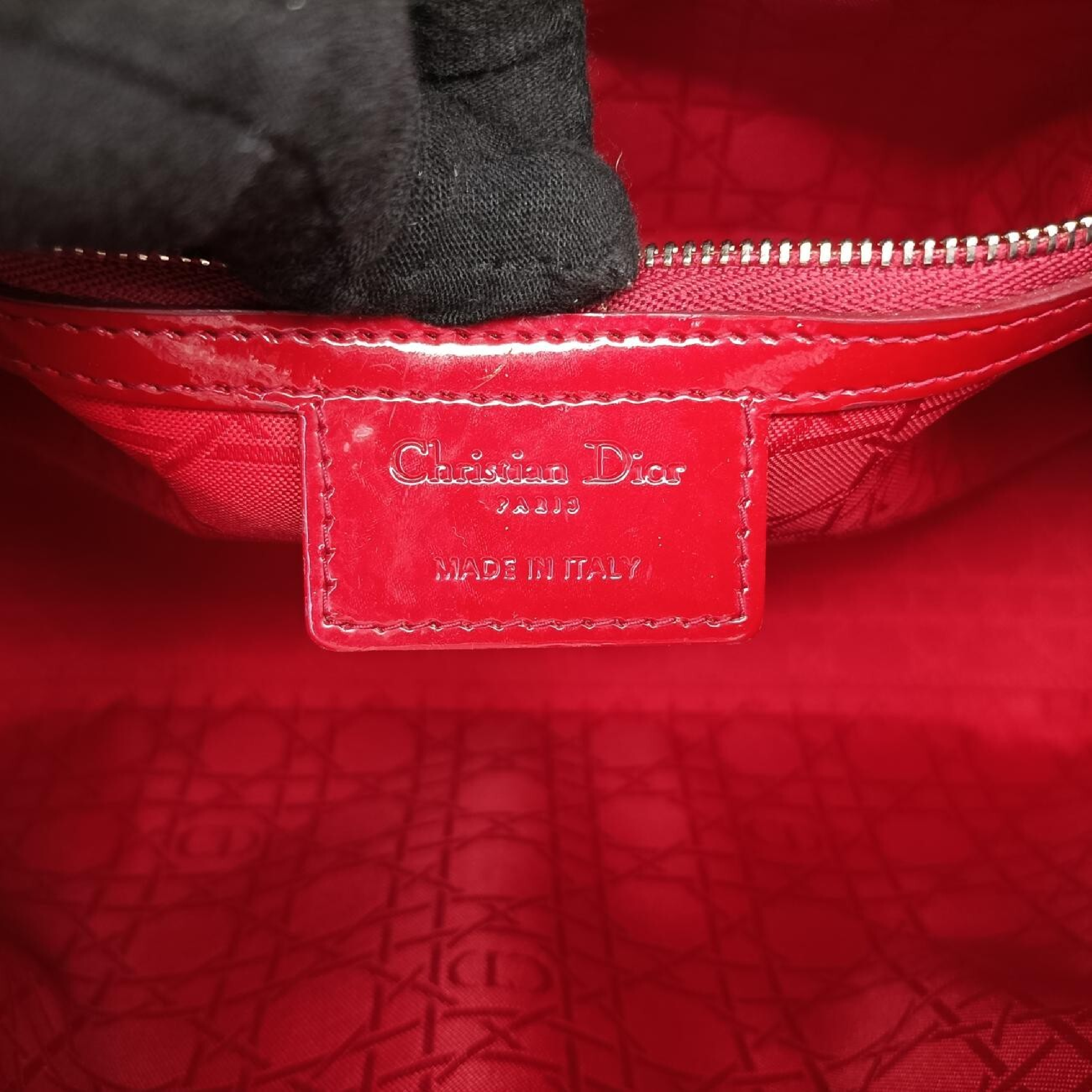Lady Dior Red Patent Leather Handbag 05-MA-0152 — view 7