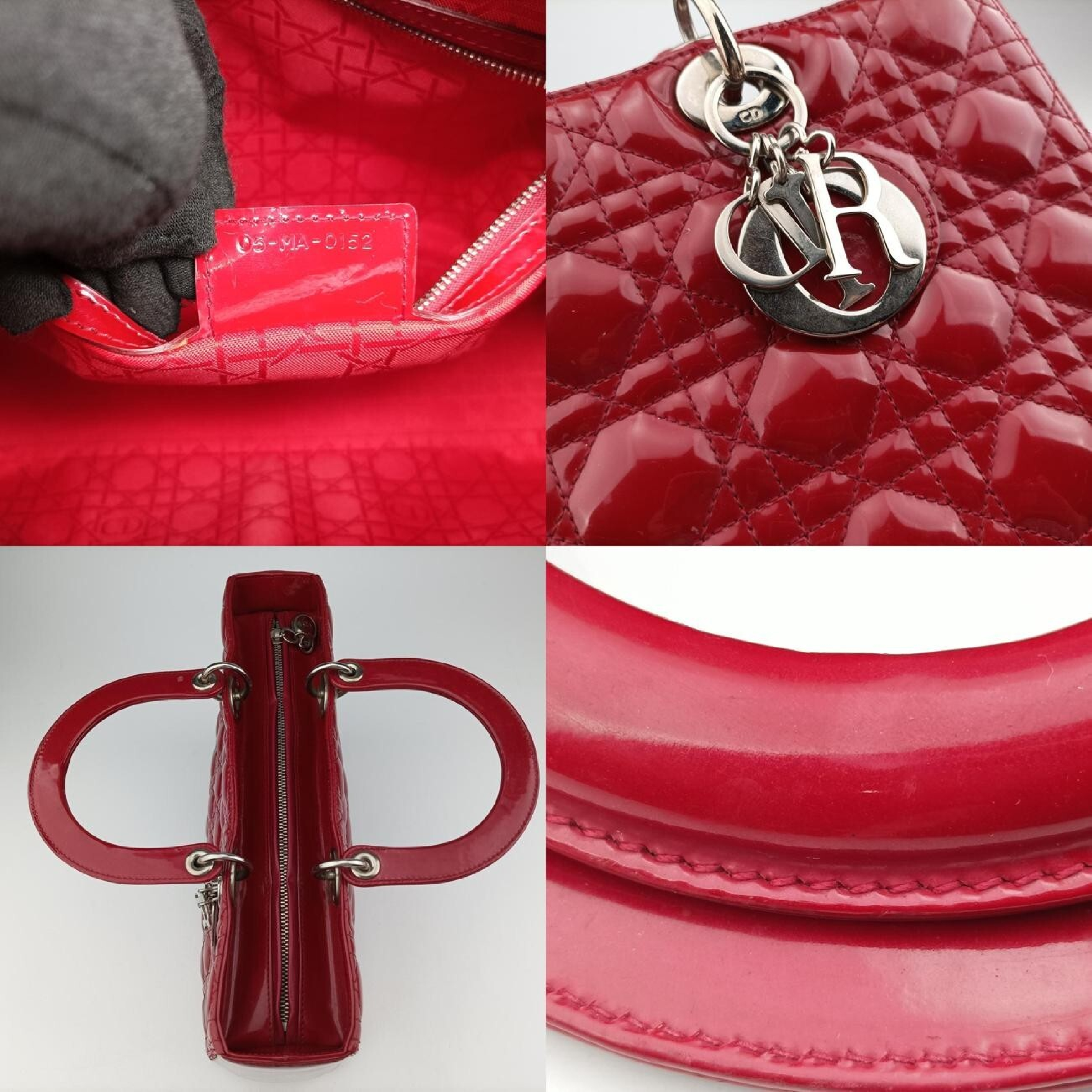 Lady Dior Red Patent Leather Handbag 05-MA-0152 — view 8