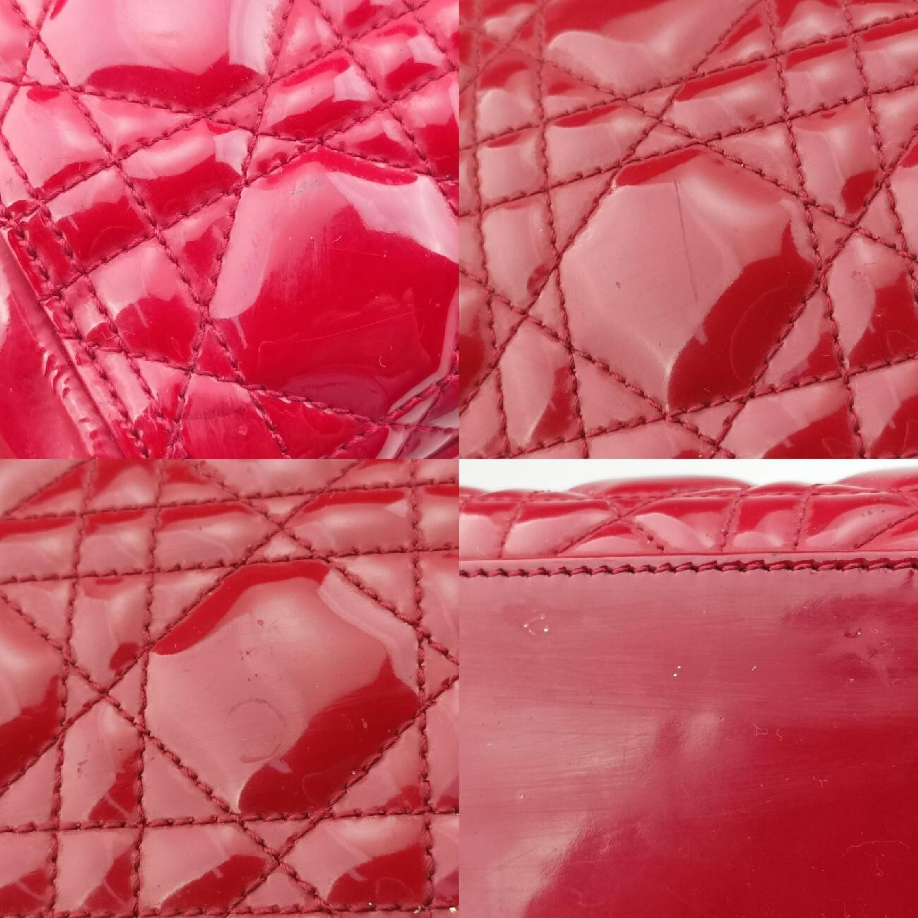 Lady Dior Red Patent Leather Handbag 05-MA-0152 — view 10