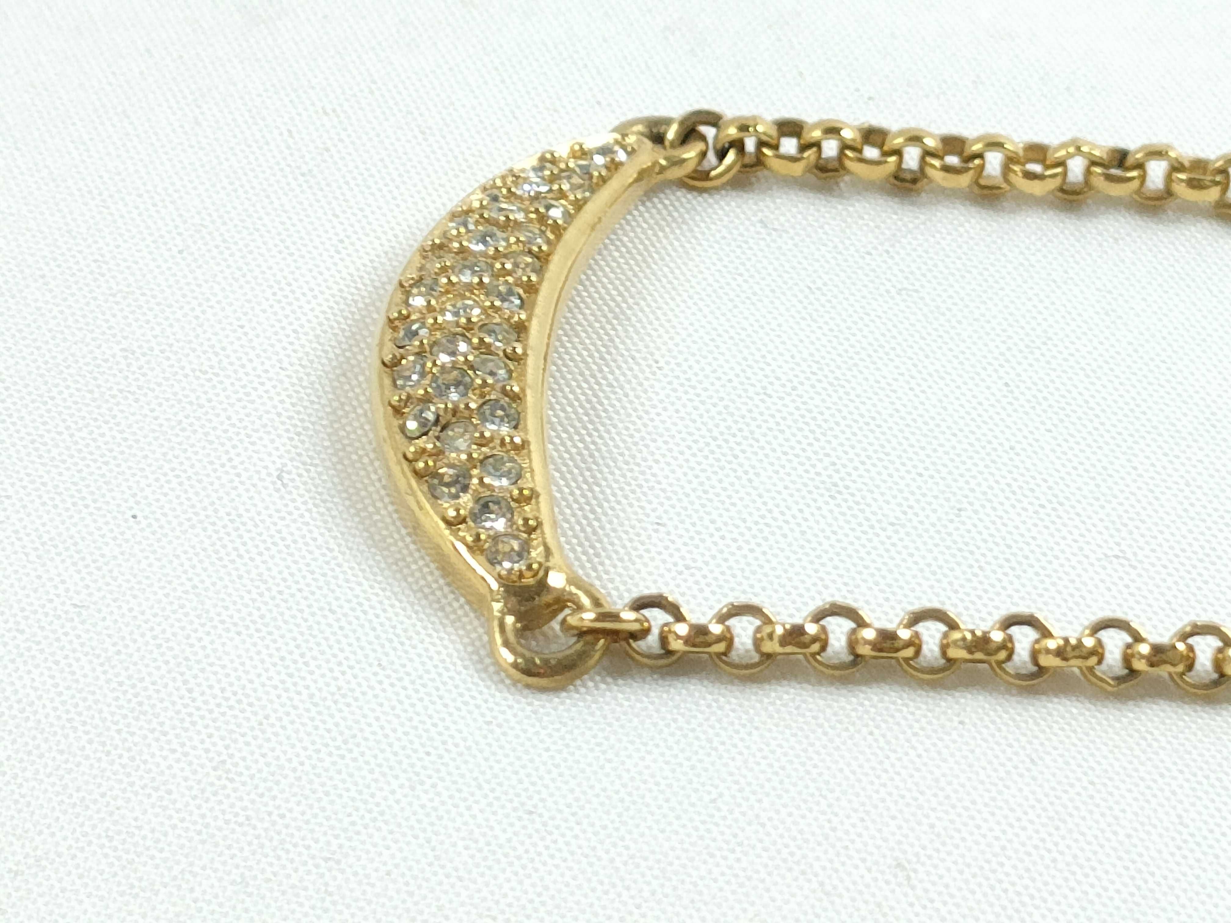 Christian necklace, rhinestone gold necklace — view 3