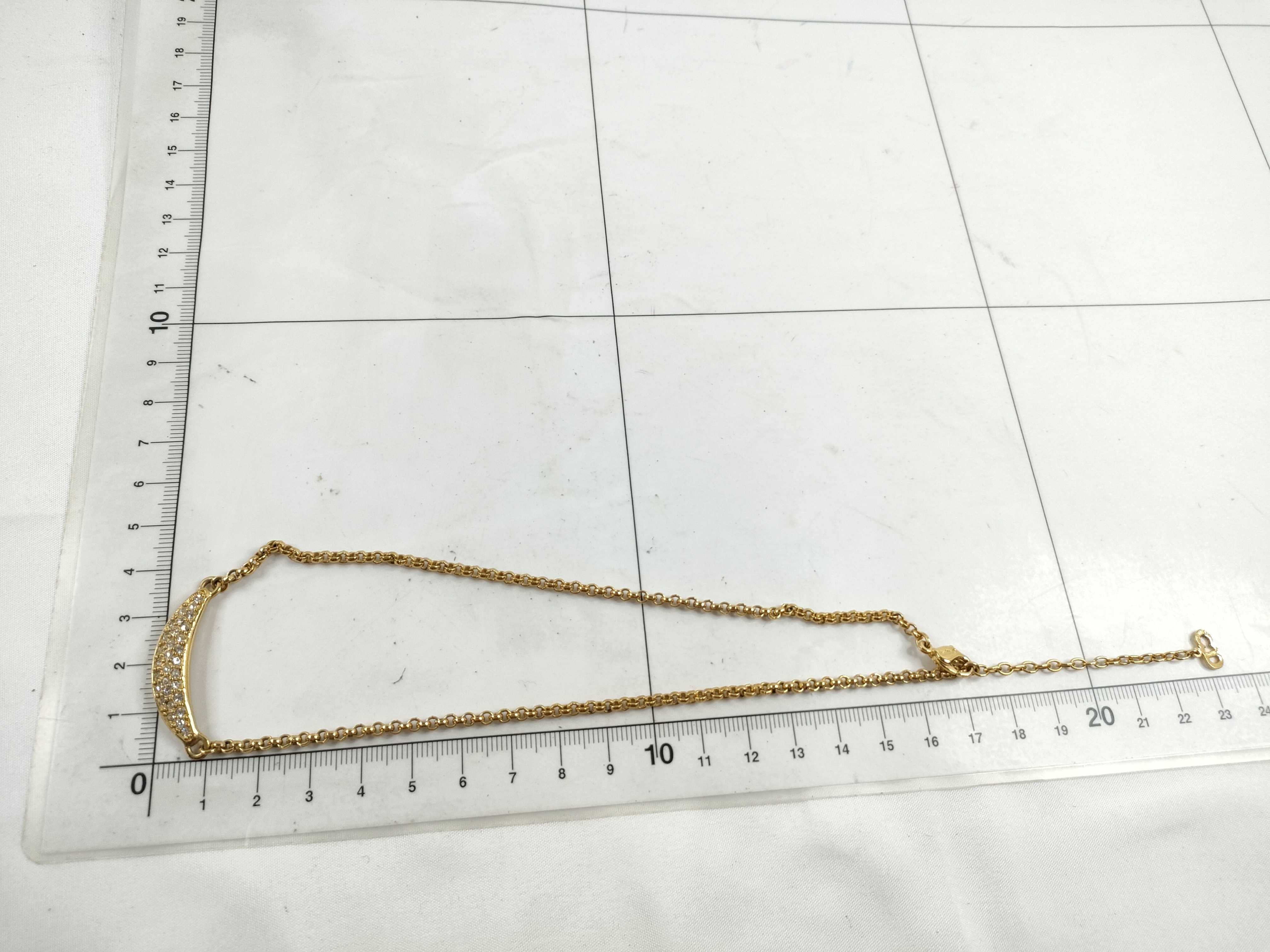 Christian necklace, rhinestone gold necklace — view 8