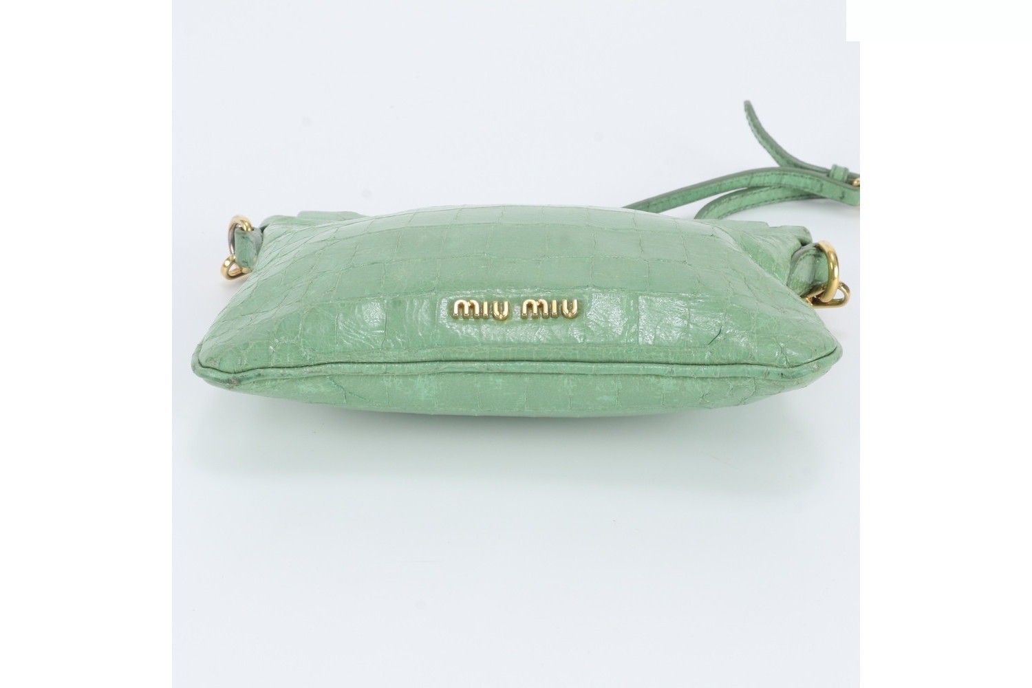 Crocodile embossed leather shoulder bag — view 6