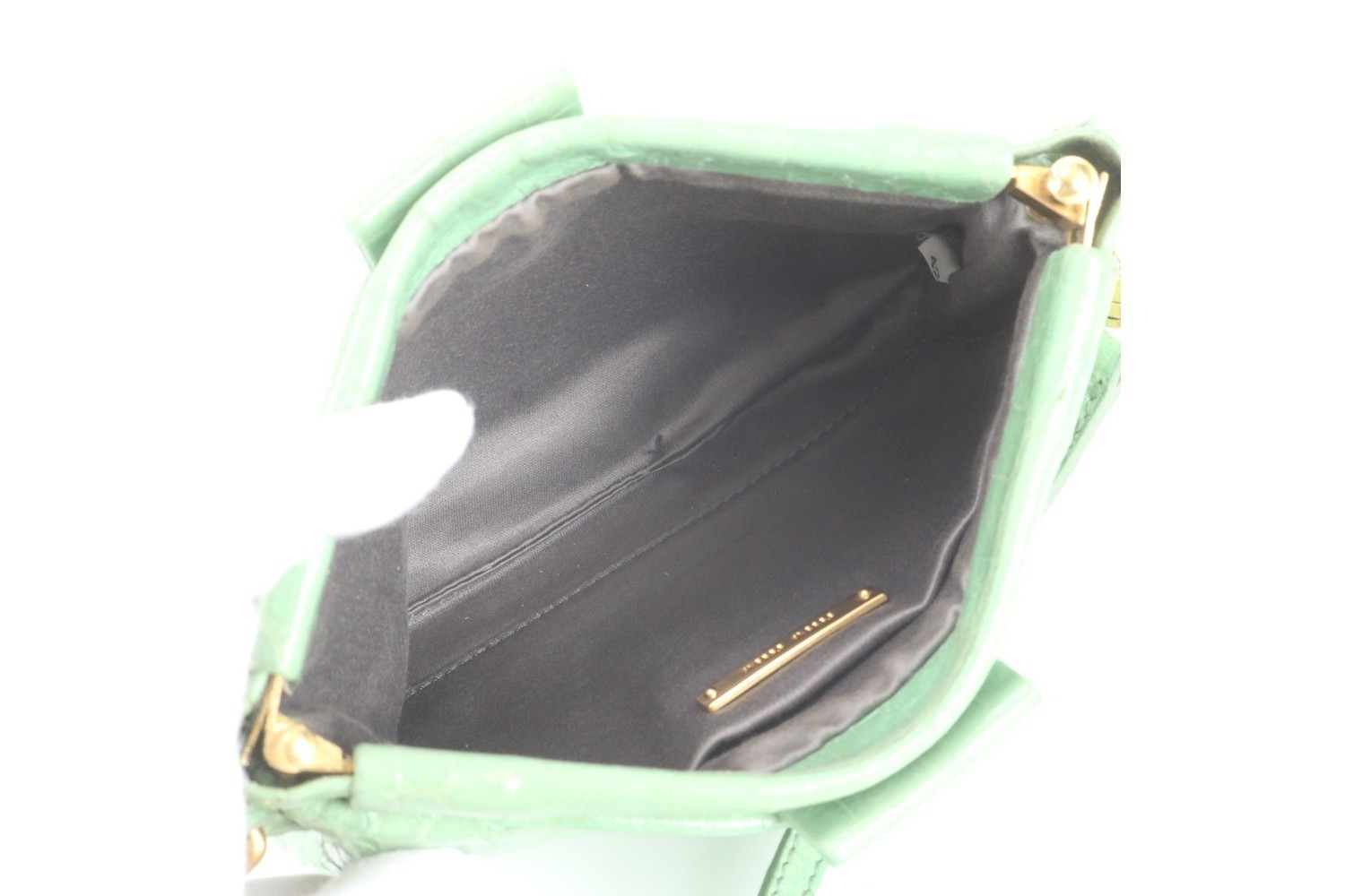 Crocodile embossed leather shoulder bag — view 7