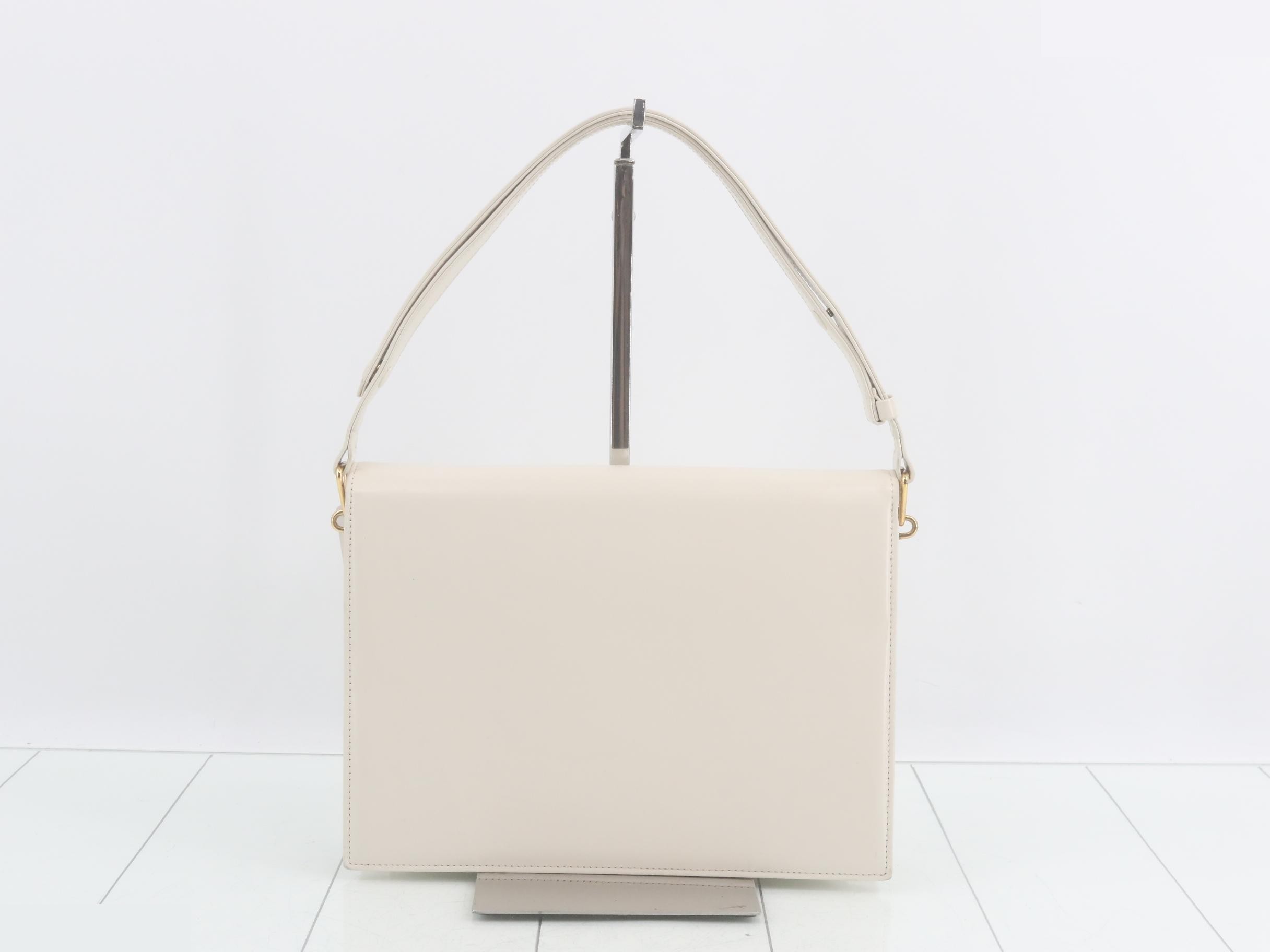 Quilted leather one-shoulder bag, white — view 2