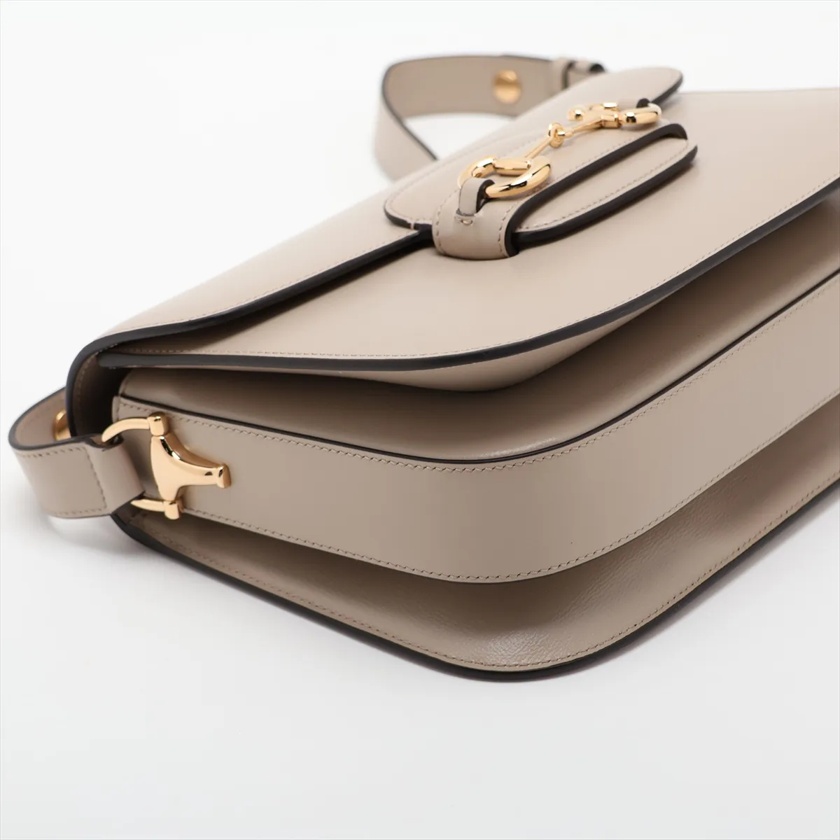 Horsebit 1955 Leather Shoulder Bag, Beige, 602204 — view 4
