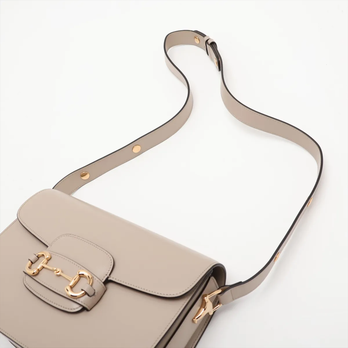 Horsebit 1955 Leather Shoulder Bag, Beige, 602204 — view 5