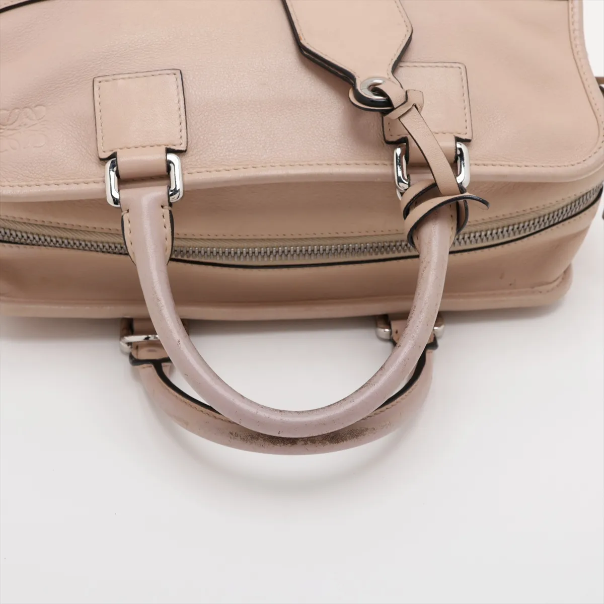 Amazona 28 Leather Handbag, Beige — view 5