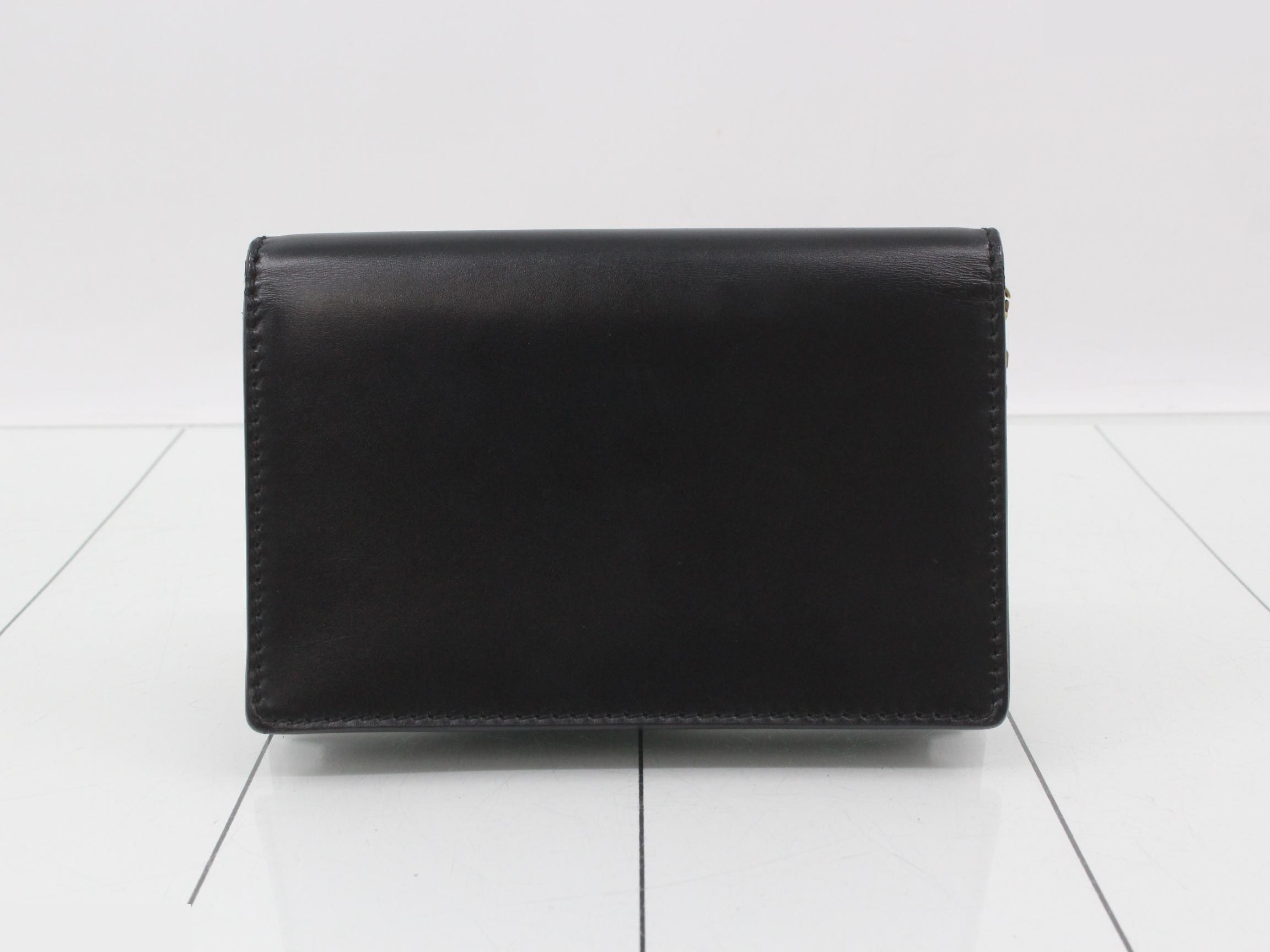 J'ADIOR Leather Chain Wallet, Black — view 2