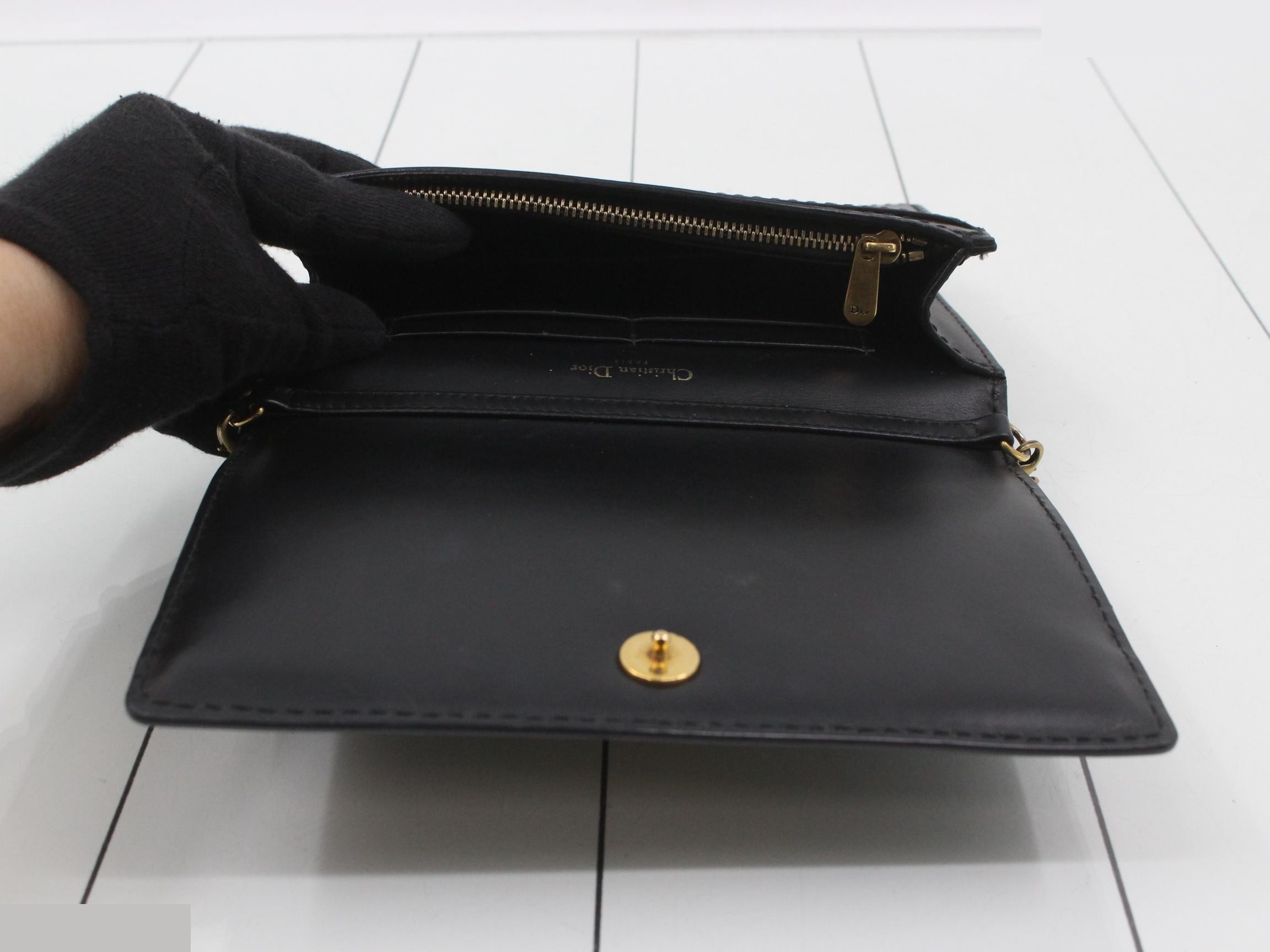 J'ADIOR Leather Chain Wallet, Black — view 4