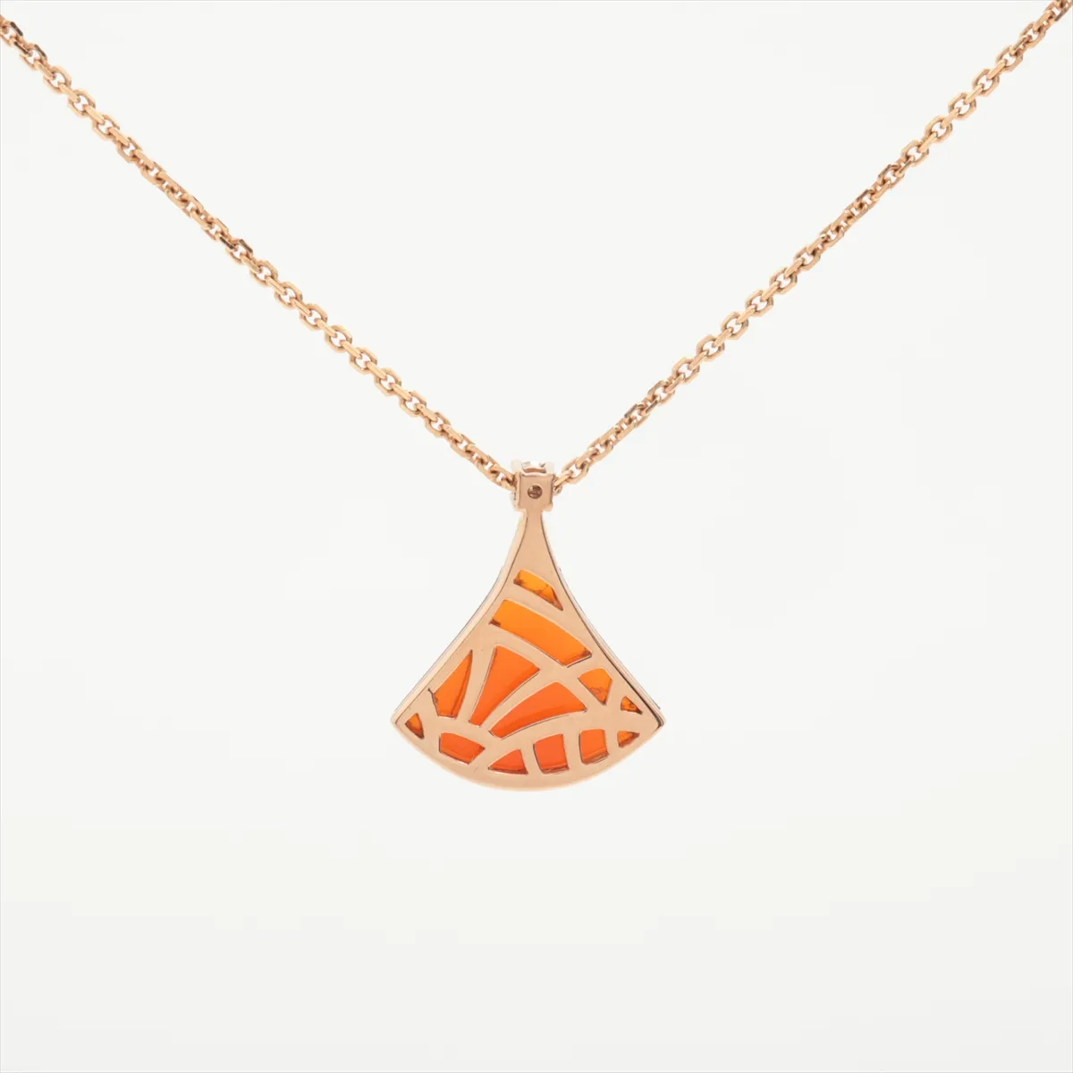 Diva's Dream Carnelian Diamond Necklace, 750 (PG), 4.8g, PF36PA, minor chips in the stone, small holes. — view 2