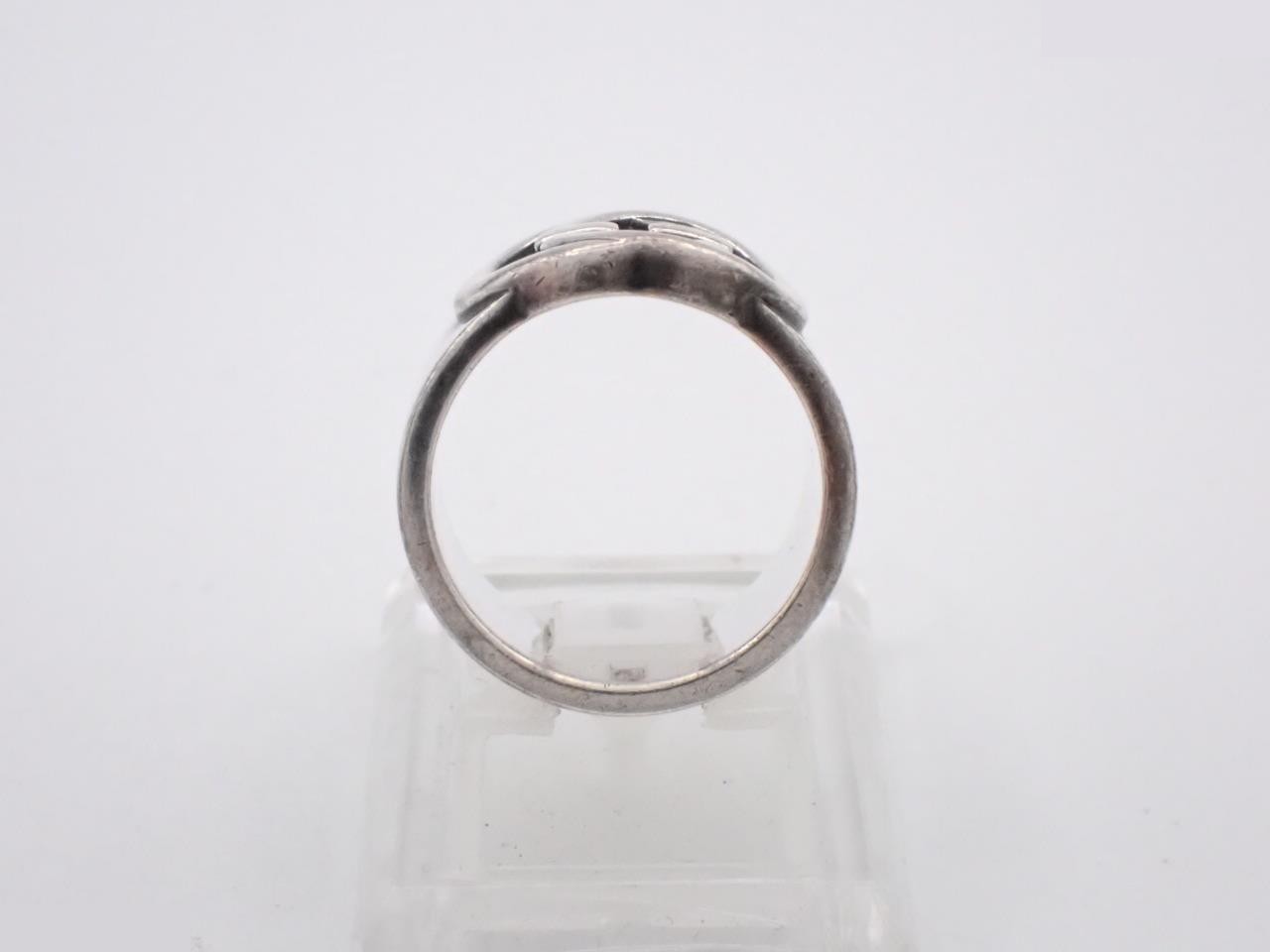 Ag925/10.0g Interlocking G Ring, Stamped 13, Actual Size #12 — view 3