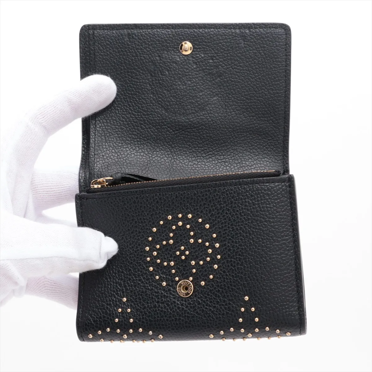 LV logo Portefeuille Victorine M82840 Black Compact Wallet (RFID detected) — view 3