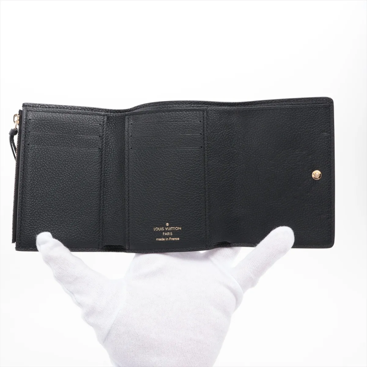 LV logo Portefeuille Victorine M82840 Black Compact Wallet (RFID detected) — view 4