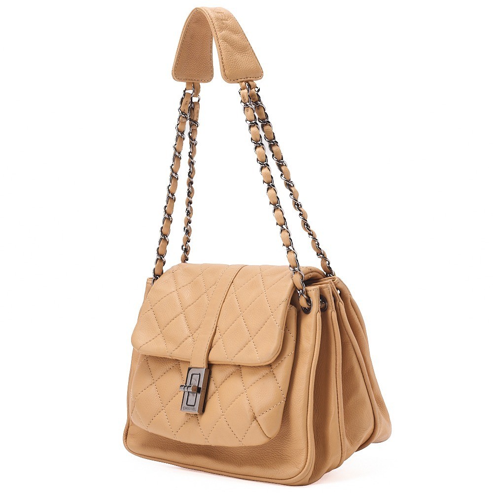 Caviar leather Matelassé 2.55 Lock One-Shoulder Bag — view 3
