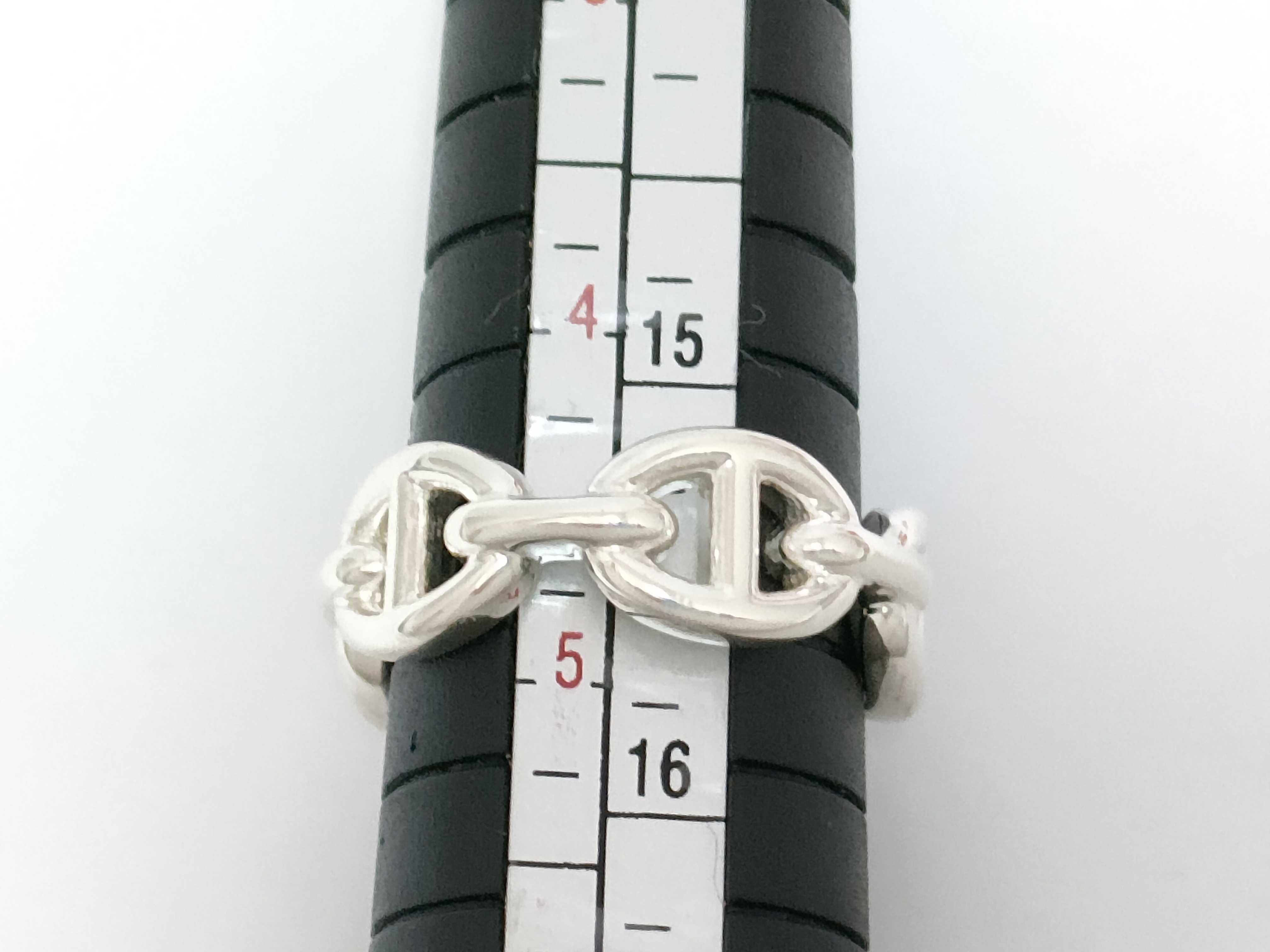 Chaine d'Ancre Enchainée Ring #48 (equivalent to size 8) Silver Ag925 5.0g Hermes Unused Ring — view 6