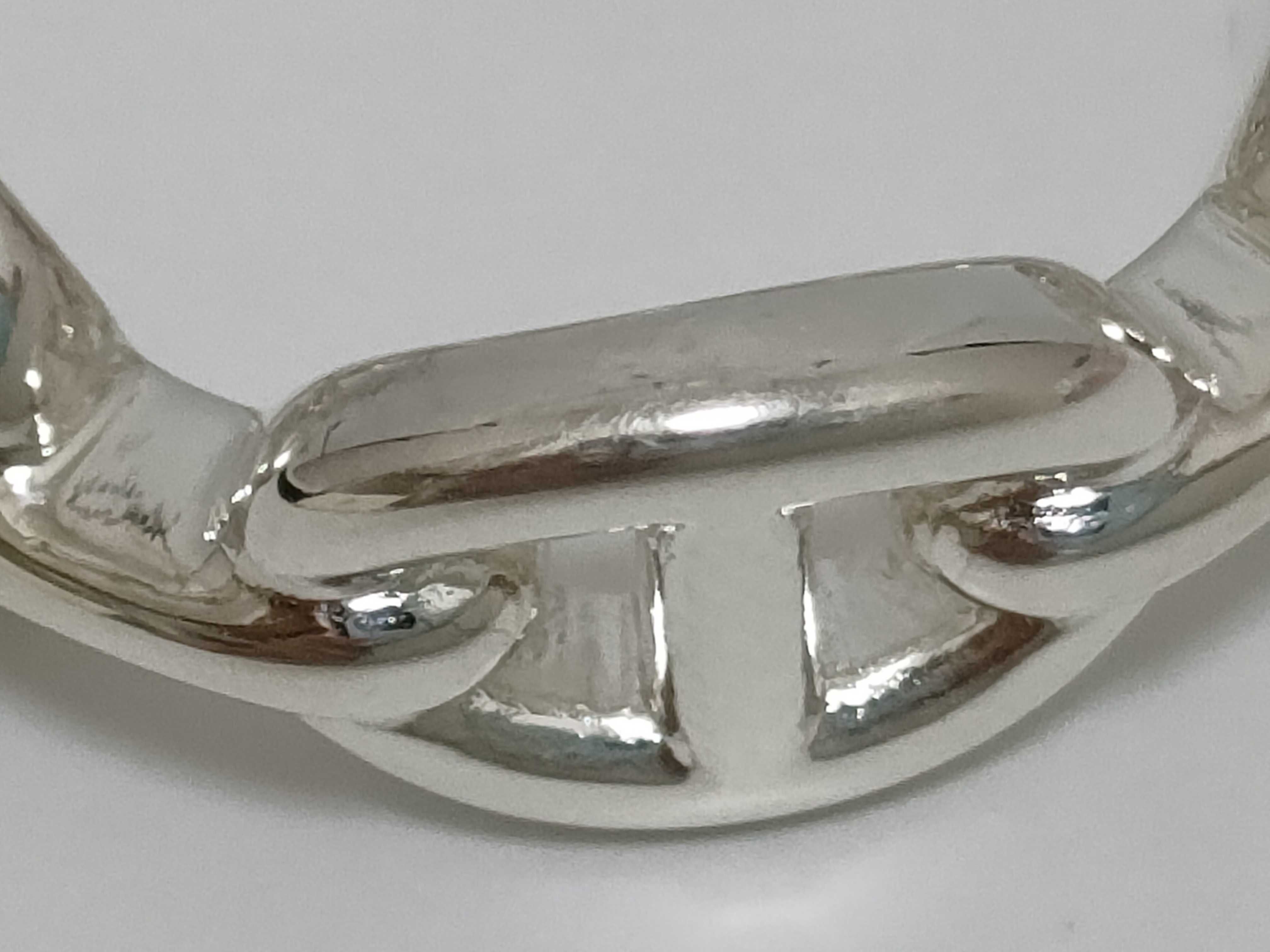 Chaine d'Ancre Enchainée Ring #48 (equivalent to size 8) Silver Ag925 5.0g Hermes Unused Ring — view 9