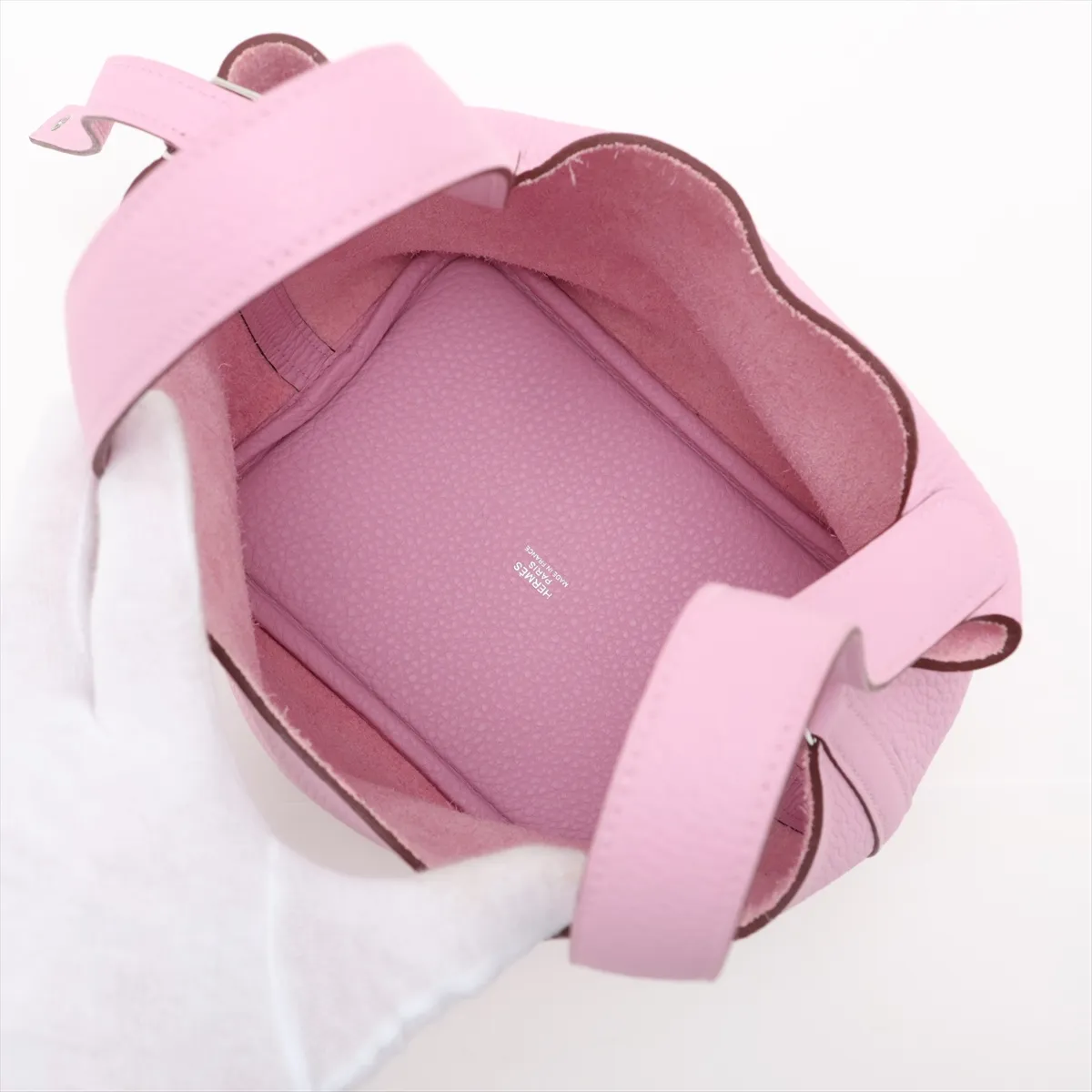 Picotin Lock 18 PM, Taurillon Clemence leather, Mauve Sylvestre, Silver hardware, Z: 2021 — view 7