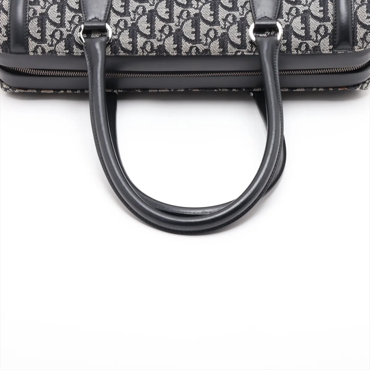 Trotter Canvas x Leather Tote Bag, Black — view 5