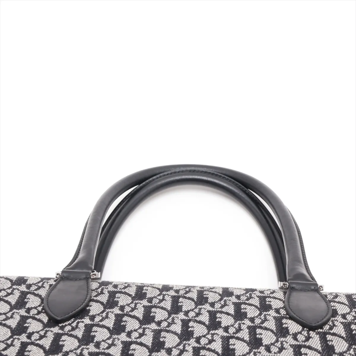 Trotter Canvas x Leather Tote Bag, Black — view 6