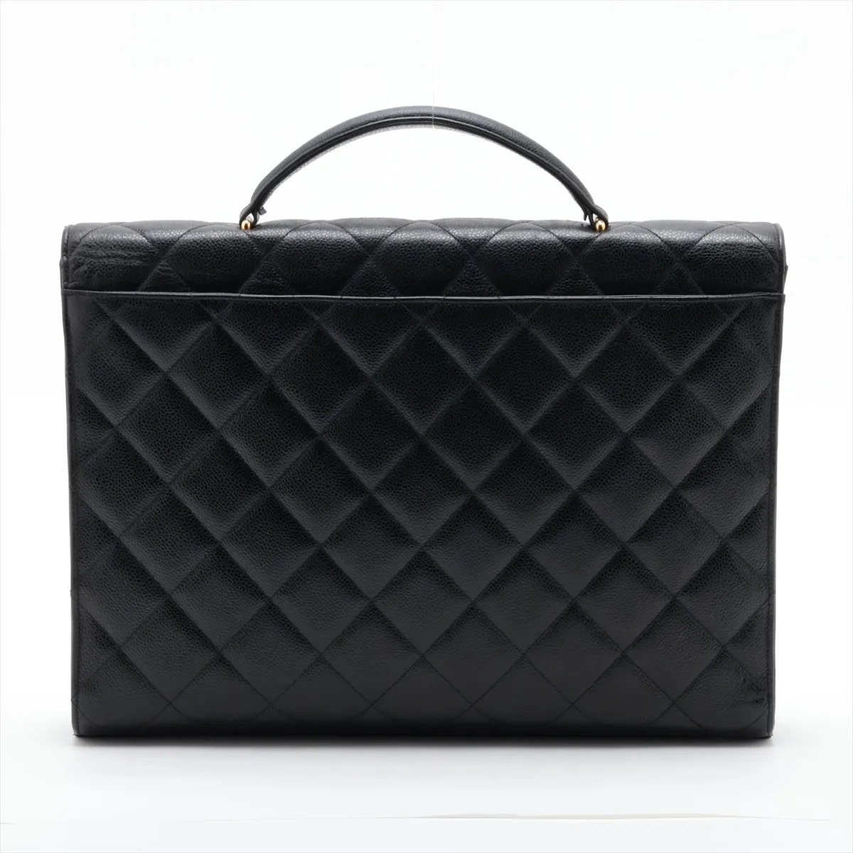 Matelassé Caviar Skin Business Bag, Black with Gold Hardware, Item No. 3444938 (Serial Number 3) — view 2