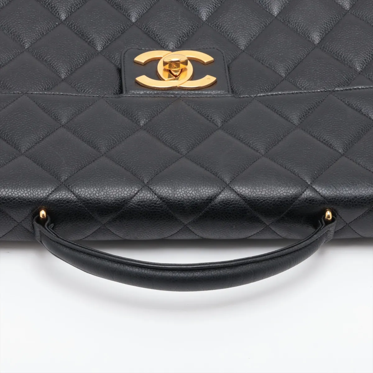 Matelassé Caviar Skin Business Bag, Black with Gold Hardware, Item No. 3444938 (Serial Number 3) — view 5