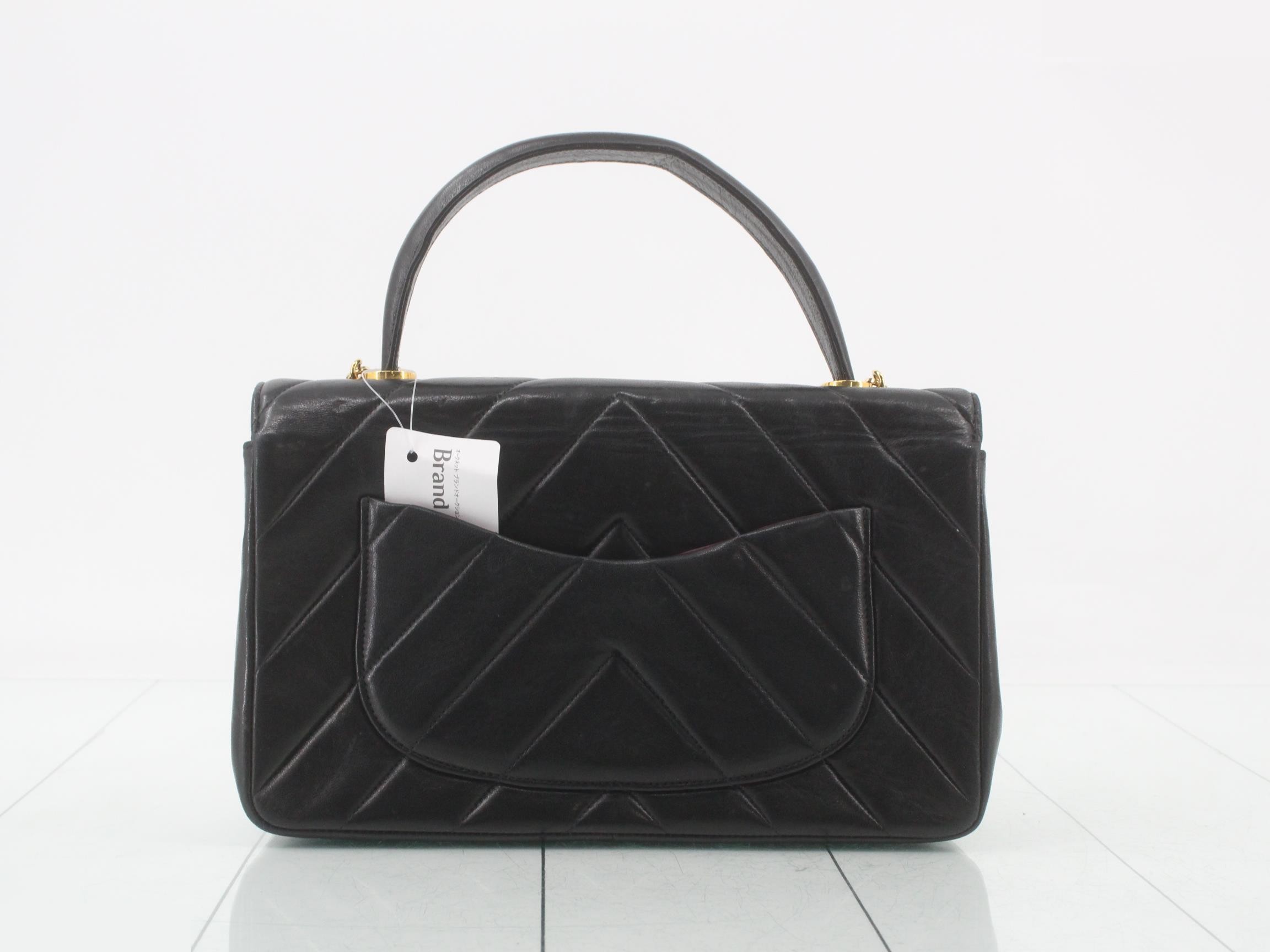Lambskin V-Stitch 2-Way Handbag — view 2