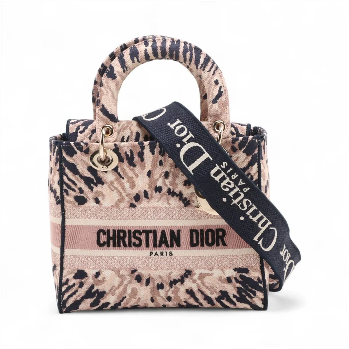 Lady Delight Canvas 2WAY Handbag Pink x Navy