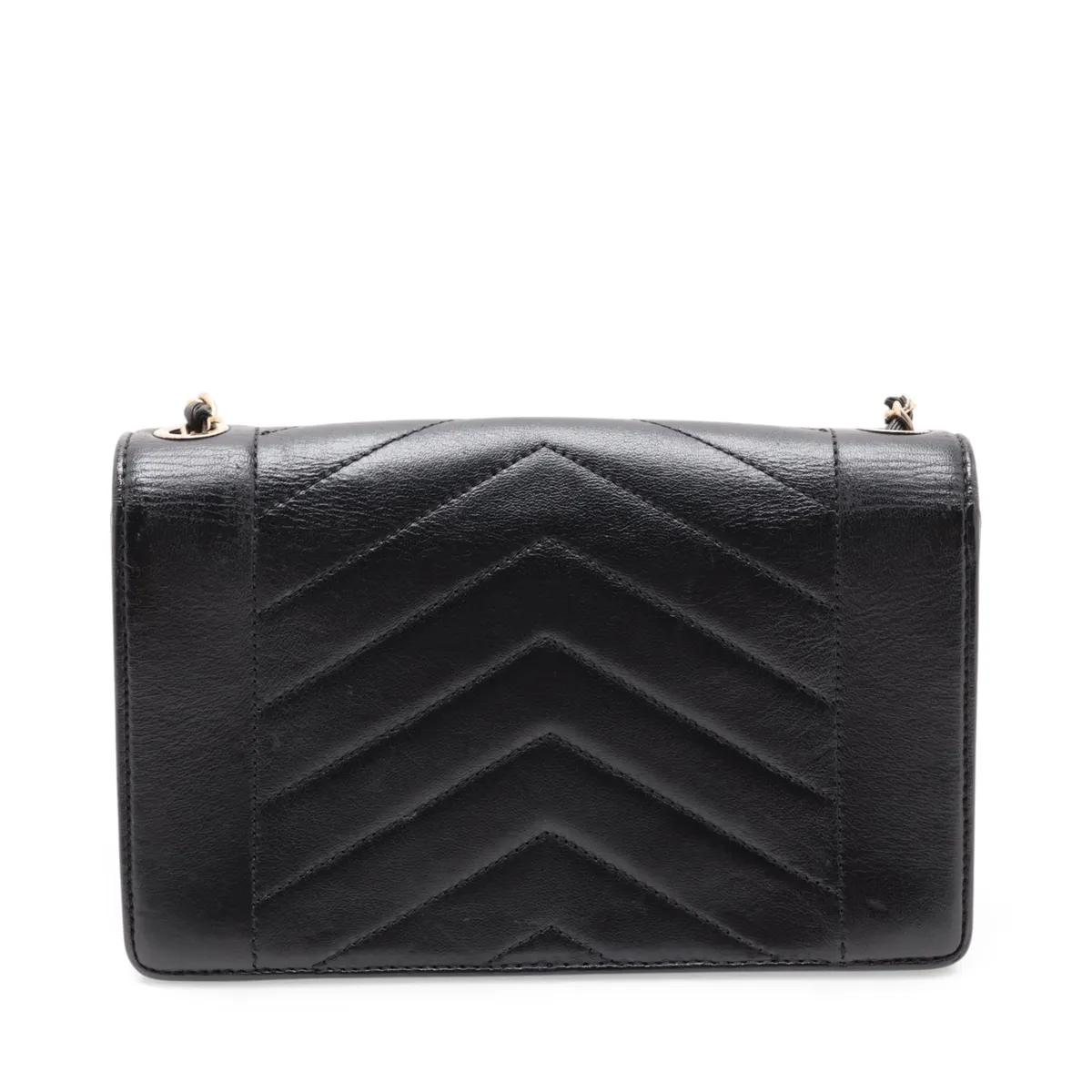 V-stitch lambskin single flap single chain bag, chevron pattern, brown with gold hardware, item number 24488103 (serial number in the 24 range). — view 2