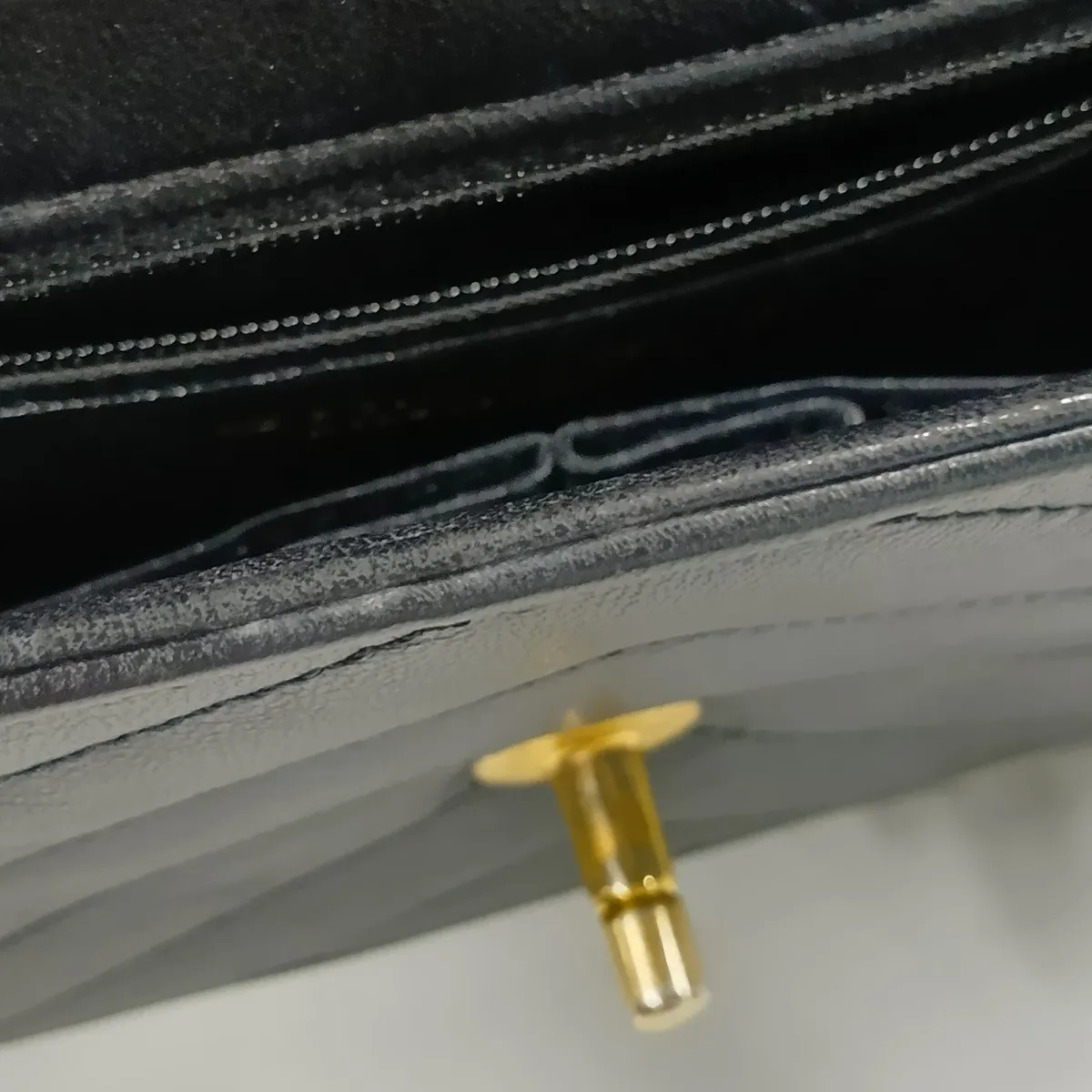 V-stitch lambskin single flap single chain bag, chevron pattern, brown with gold hardware, item number 24488103 (serial number in the 24 range). — view 13