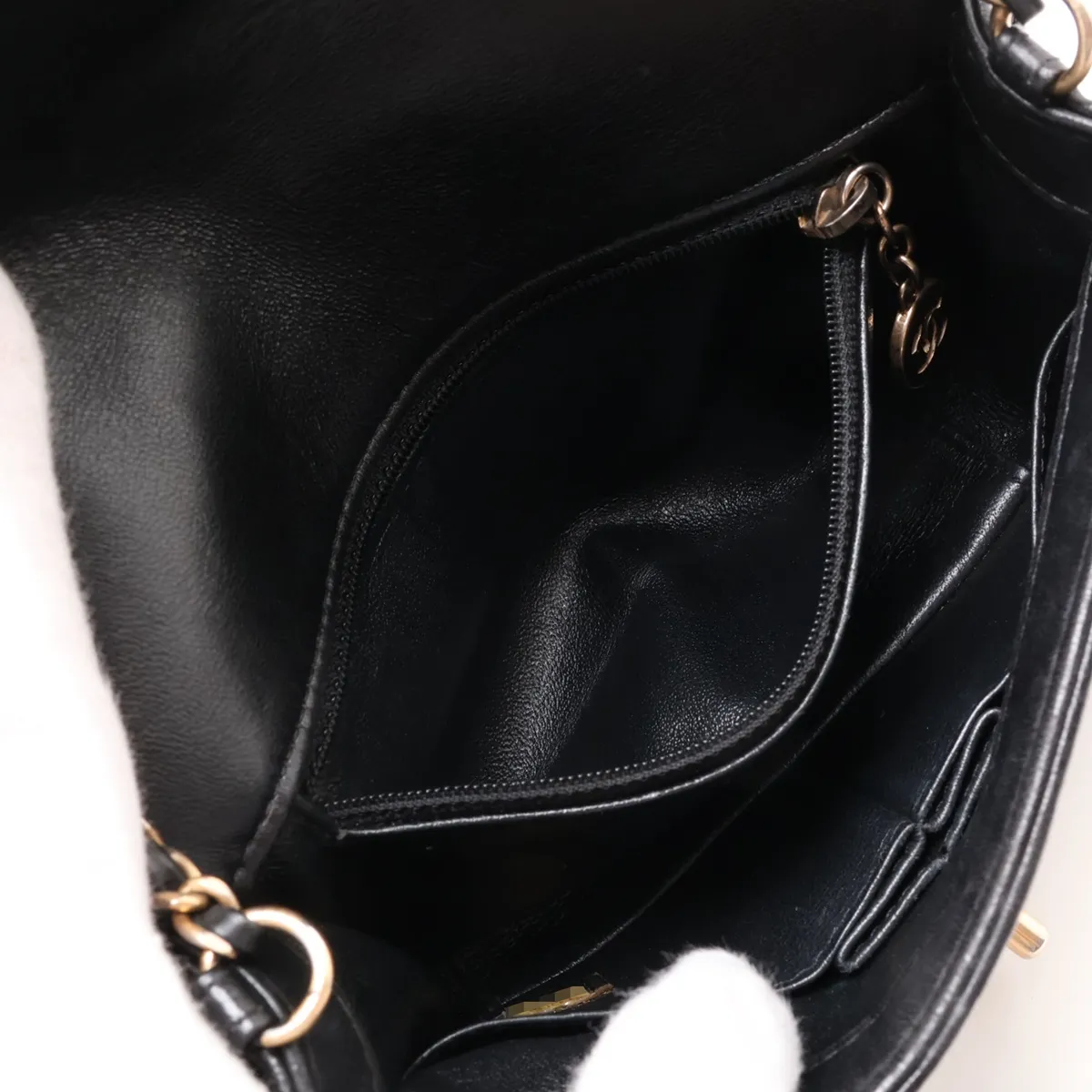 V-stitch lambskin single flap single chain bag, chevron pattern, brown with gold hardware, item number 24488103 (serial number in the 24 range). — view 7