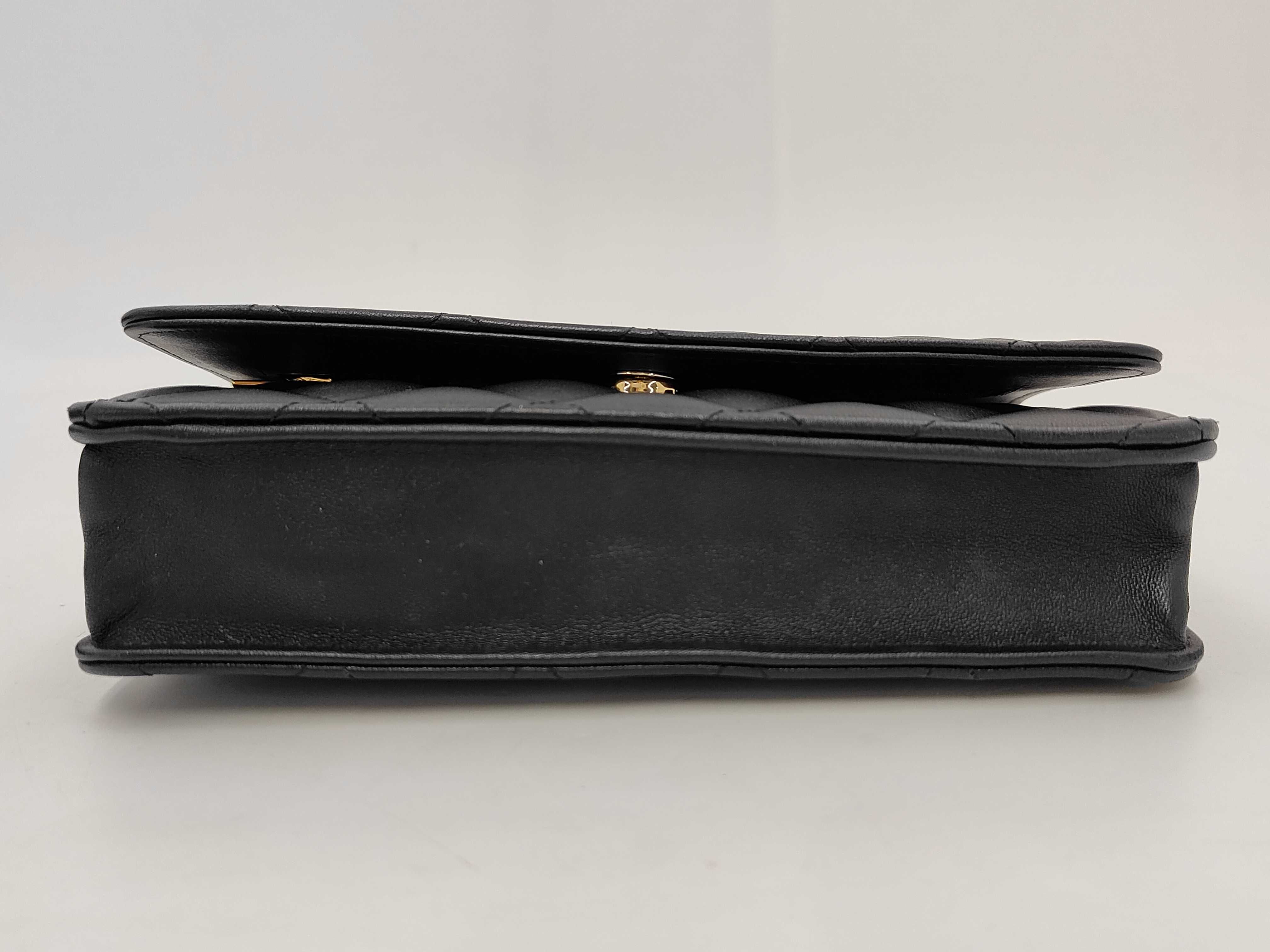 Matelassé Chain Wallet, Lambskin, Black, Gold Hardware, Shoulder Bag — view 3