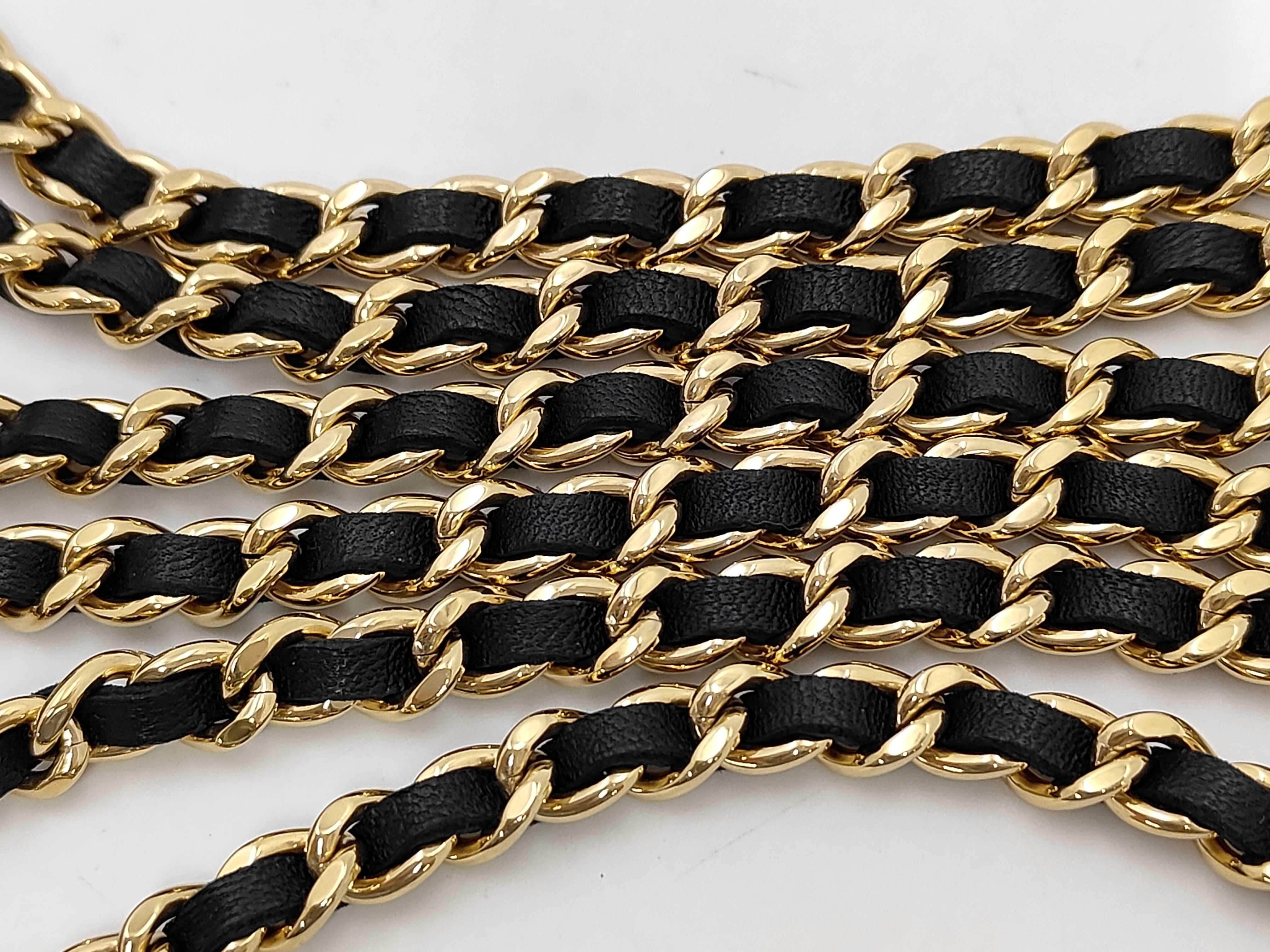Matelassé Chain Wallet, Lambskin, Black, Gold Hardware, Shoulder Bag — view 6