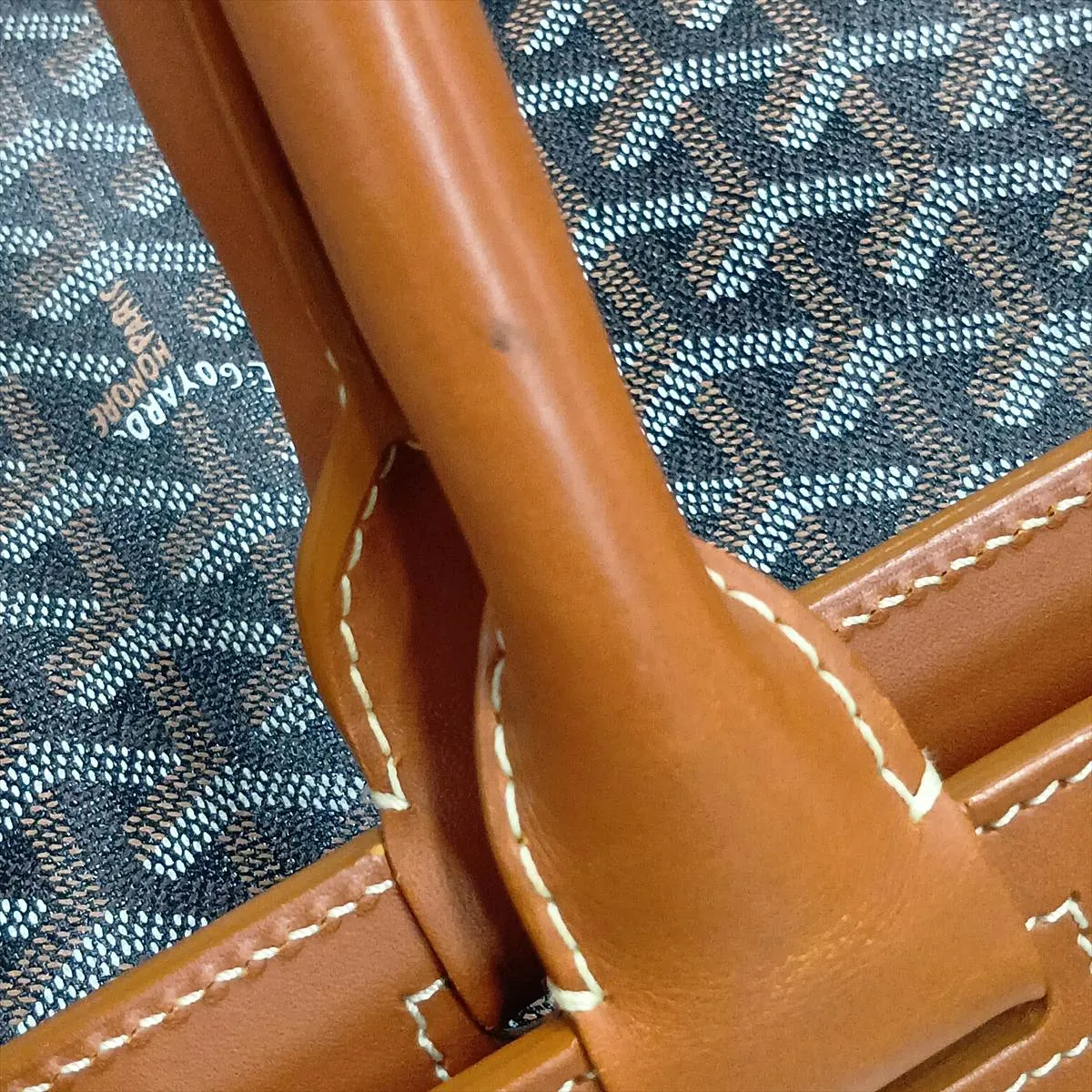 Belchasse MM PVC x Leather Tote Bag Brown x Black — view 13