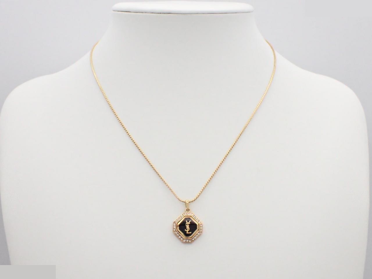 Cassandra Rhinestone Necklace, Black — view 3