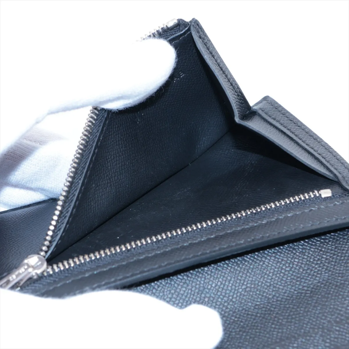 Bearn Compact Vaux Madame Compact Wallet Black Silver Hardware W:2024 — view 7
