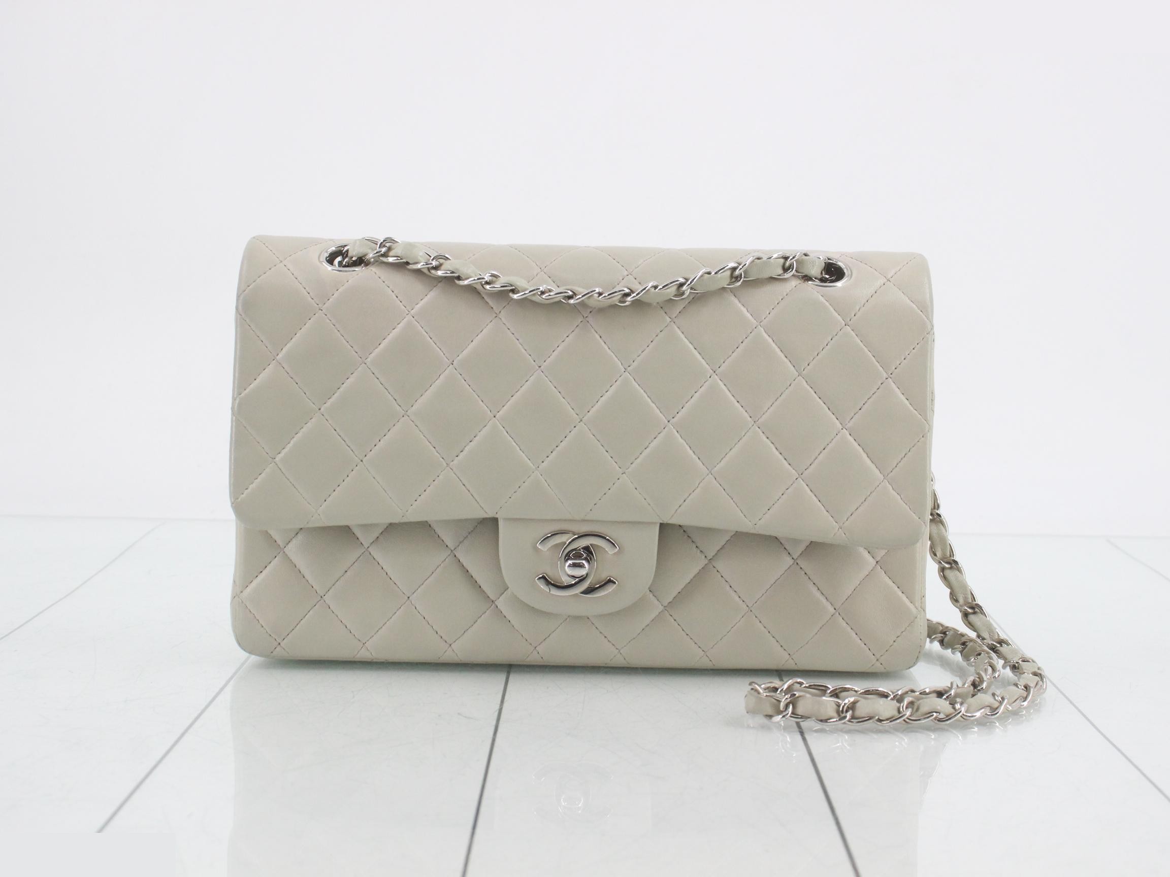Matelassé Leather Double Flap Double Chain Shoulder Bag