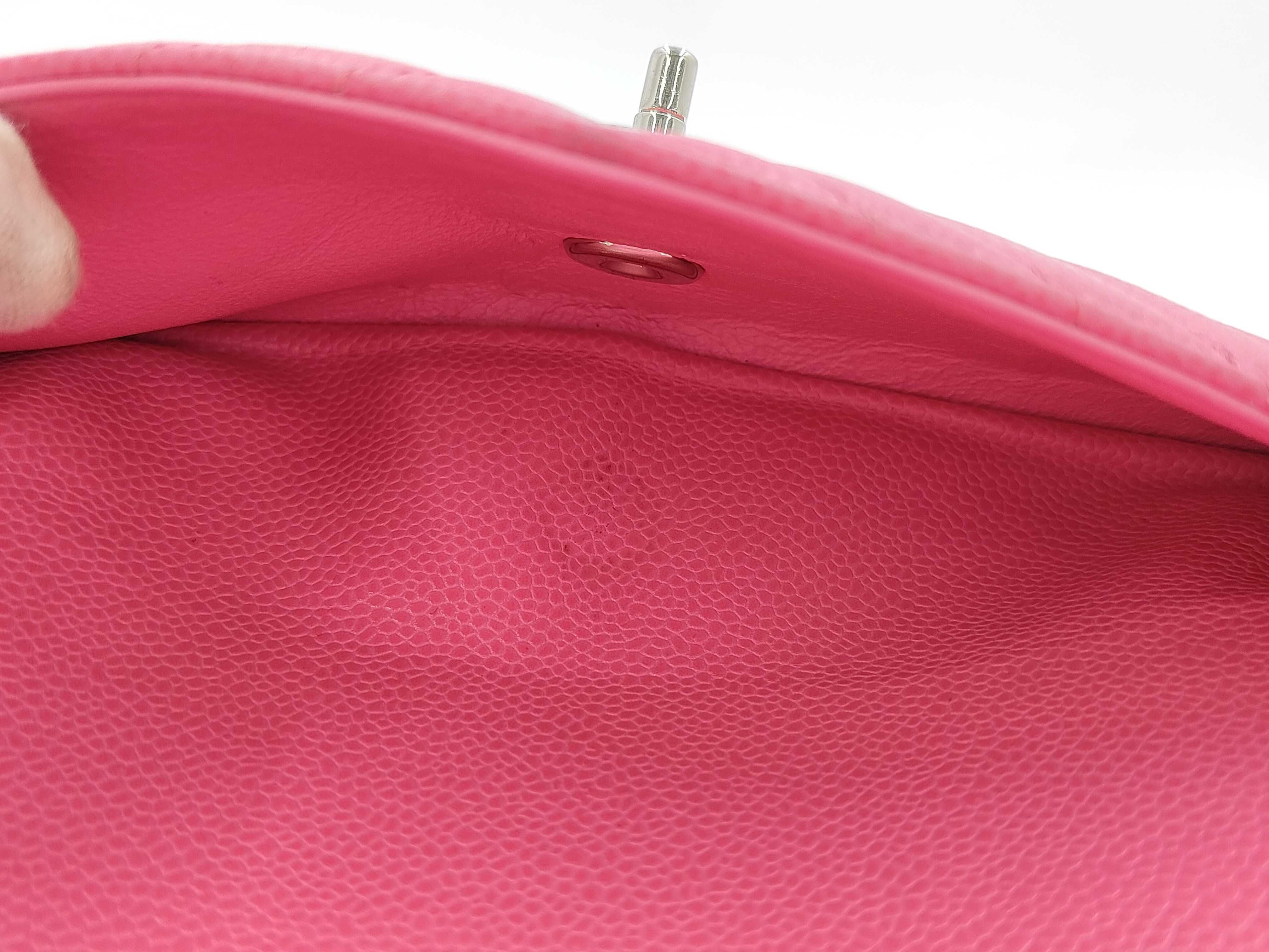 Matelassé 25 Double Flap Chain Shoulder Bag with V-Stitch Caviar Pink — view 12