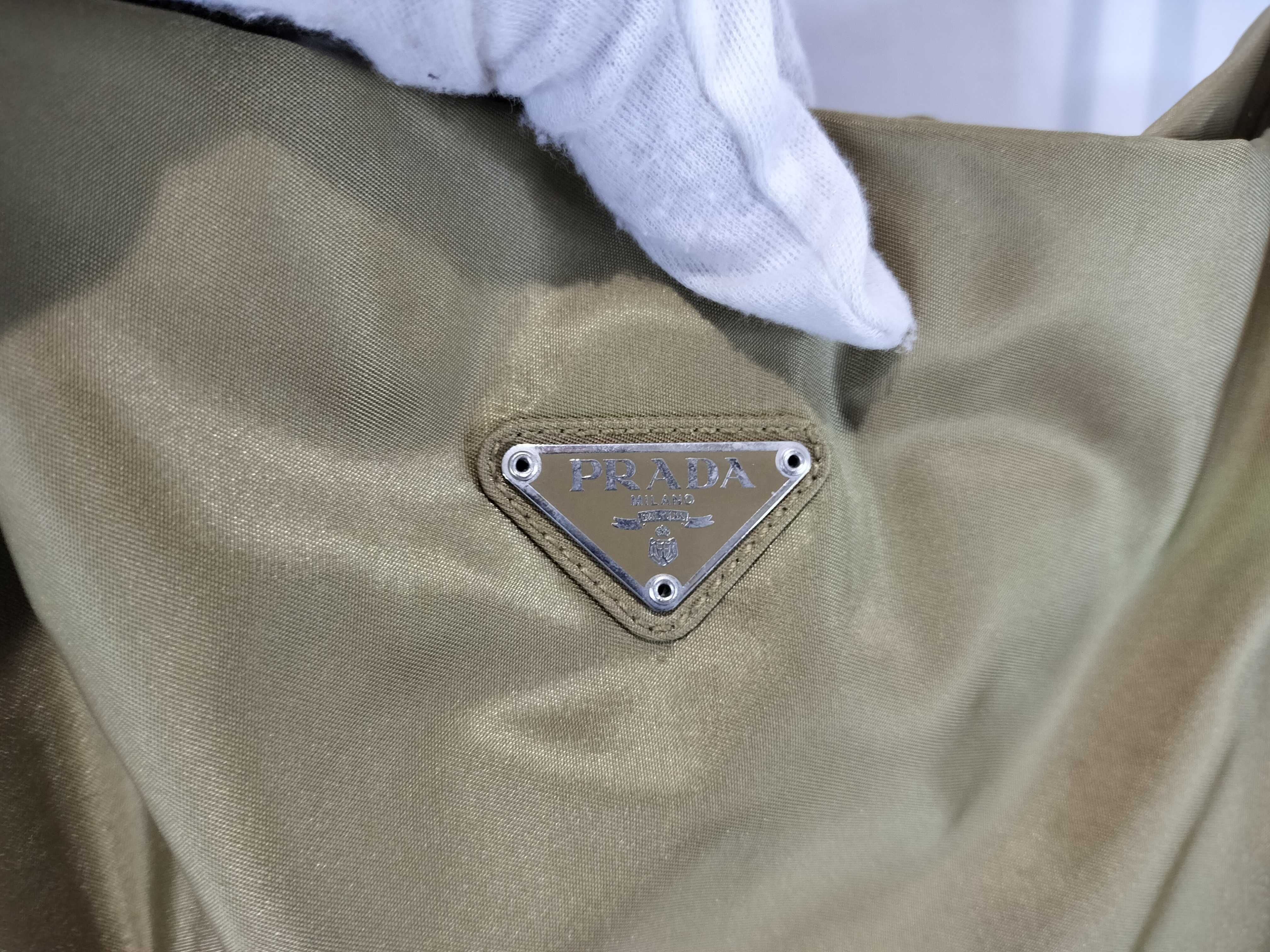 Nylon Tote Bag, Khaki — view 2