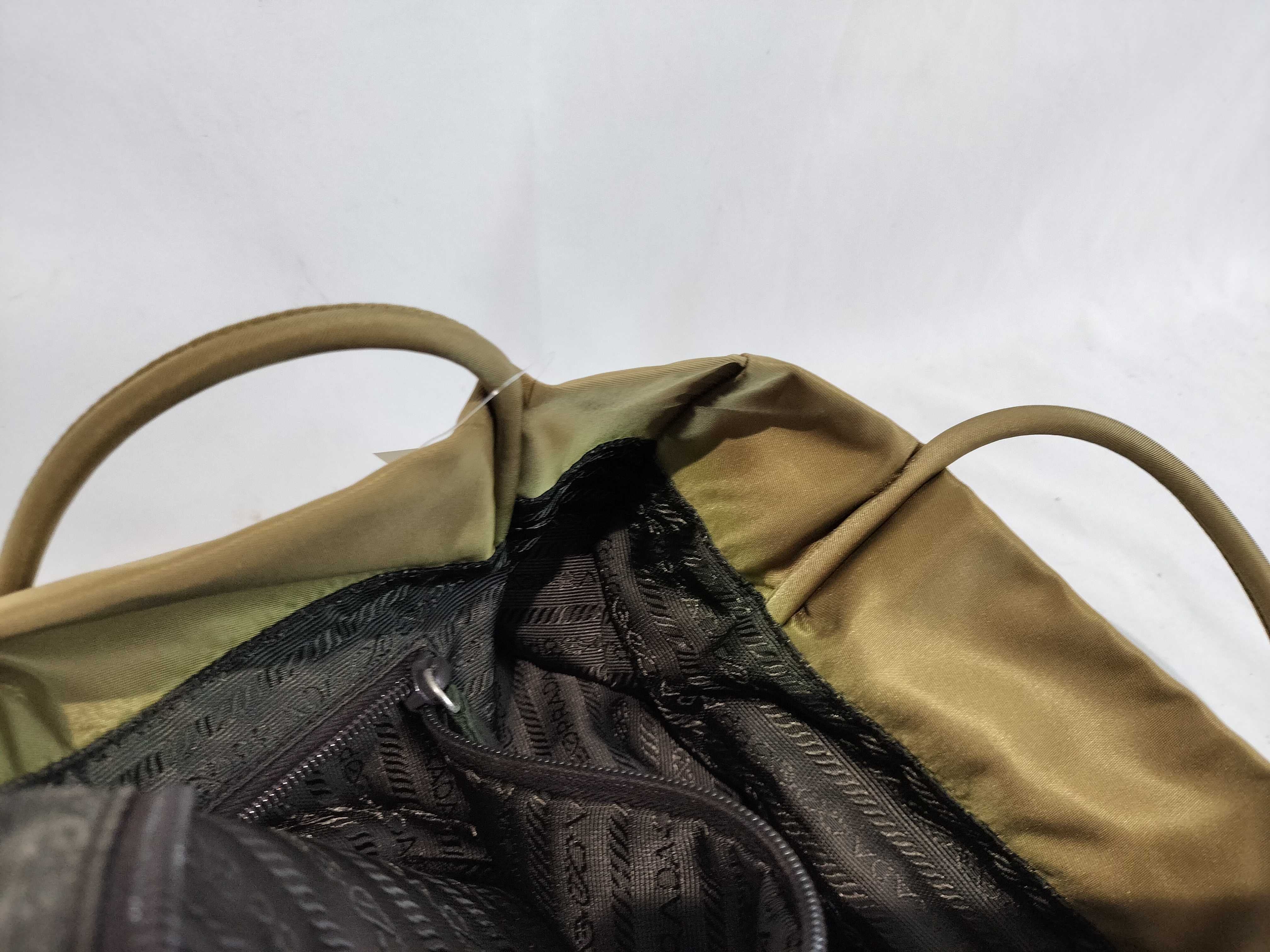 Nylon Tote Bag, Khaki — view 12