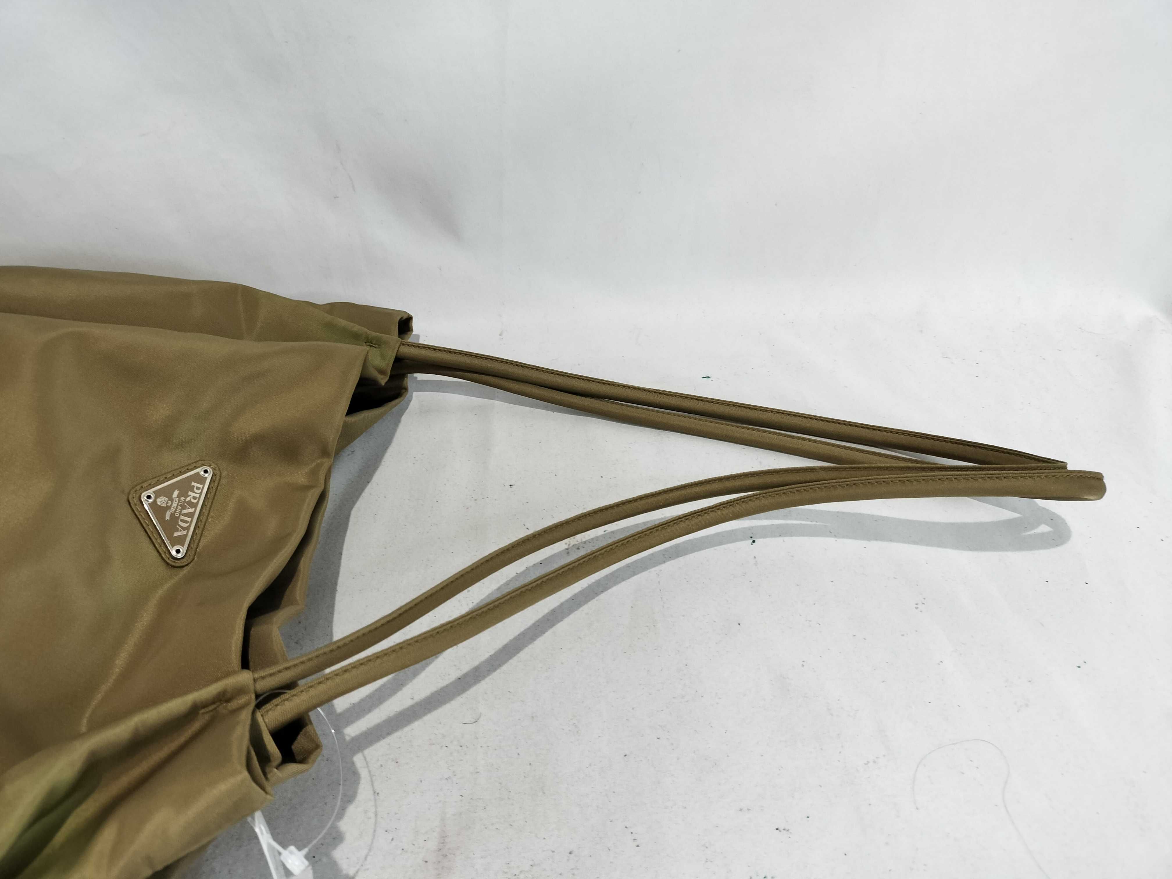 Nylon Tote Bag, Khaki — view 4
