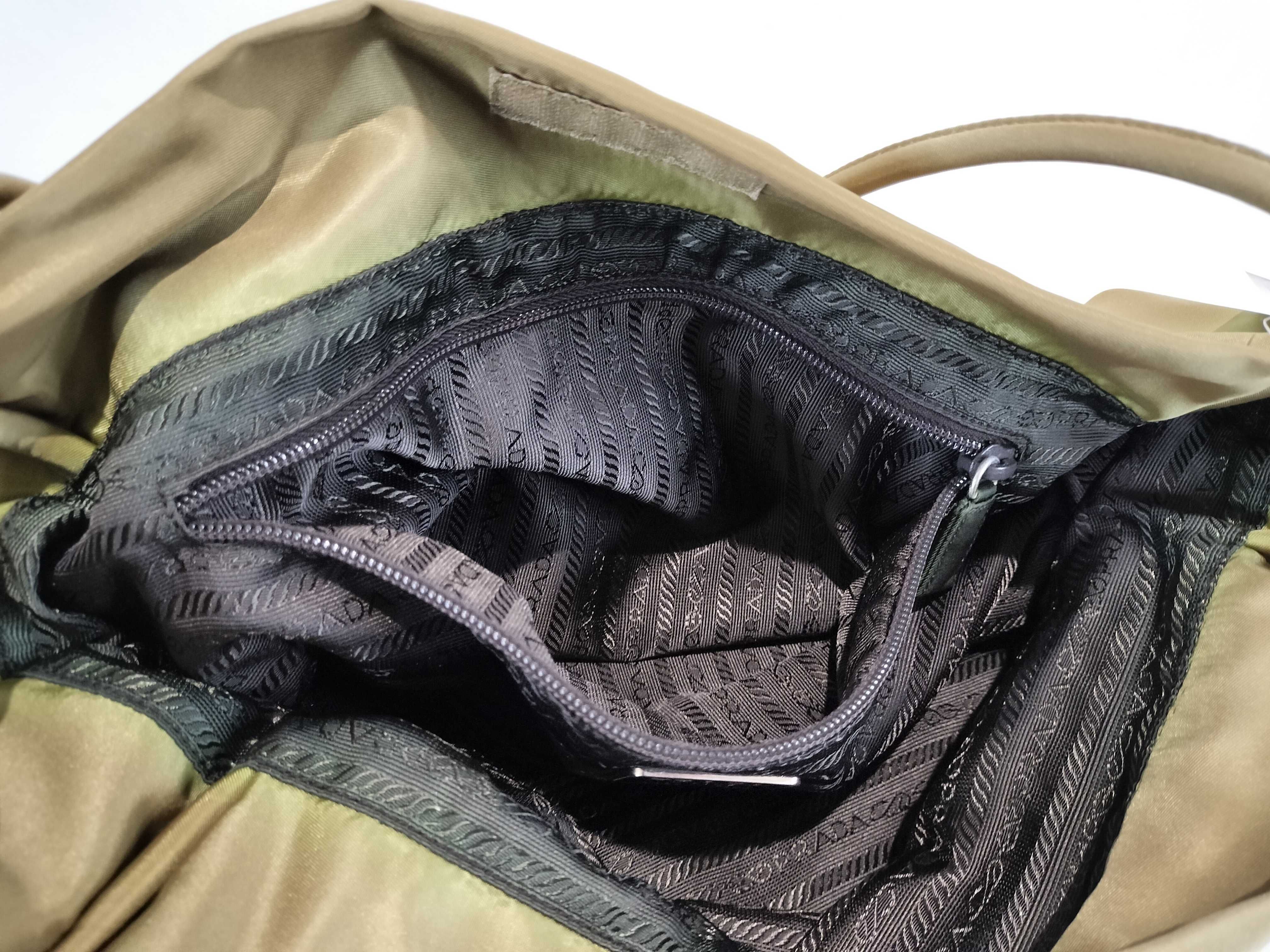 Nylon Tote Bag, Khaki — view 10