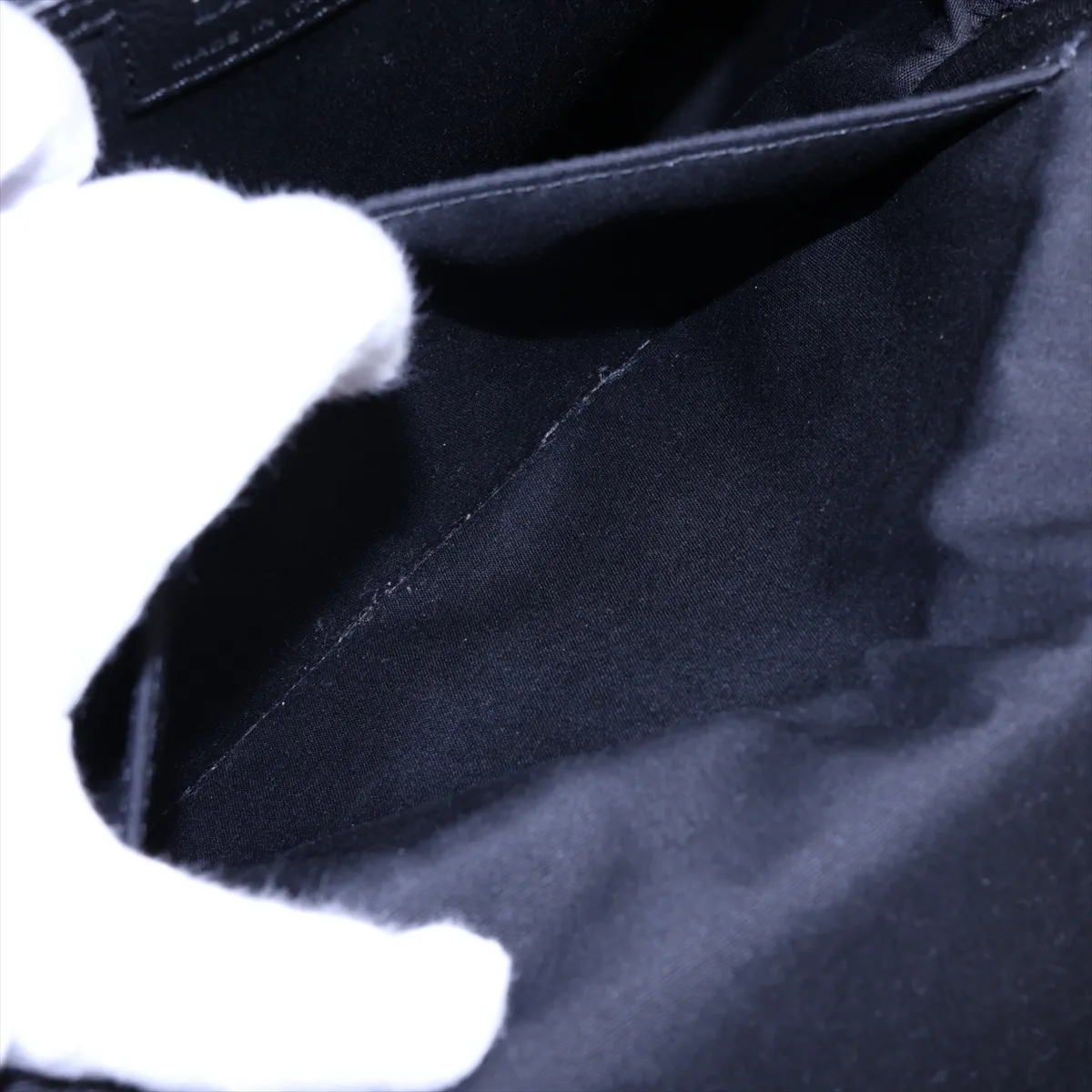 Oblique Canvas x Leather Backpack/Rucksack, Navy with Star Mark — view 9