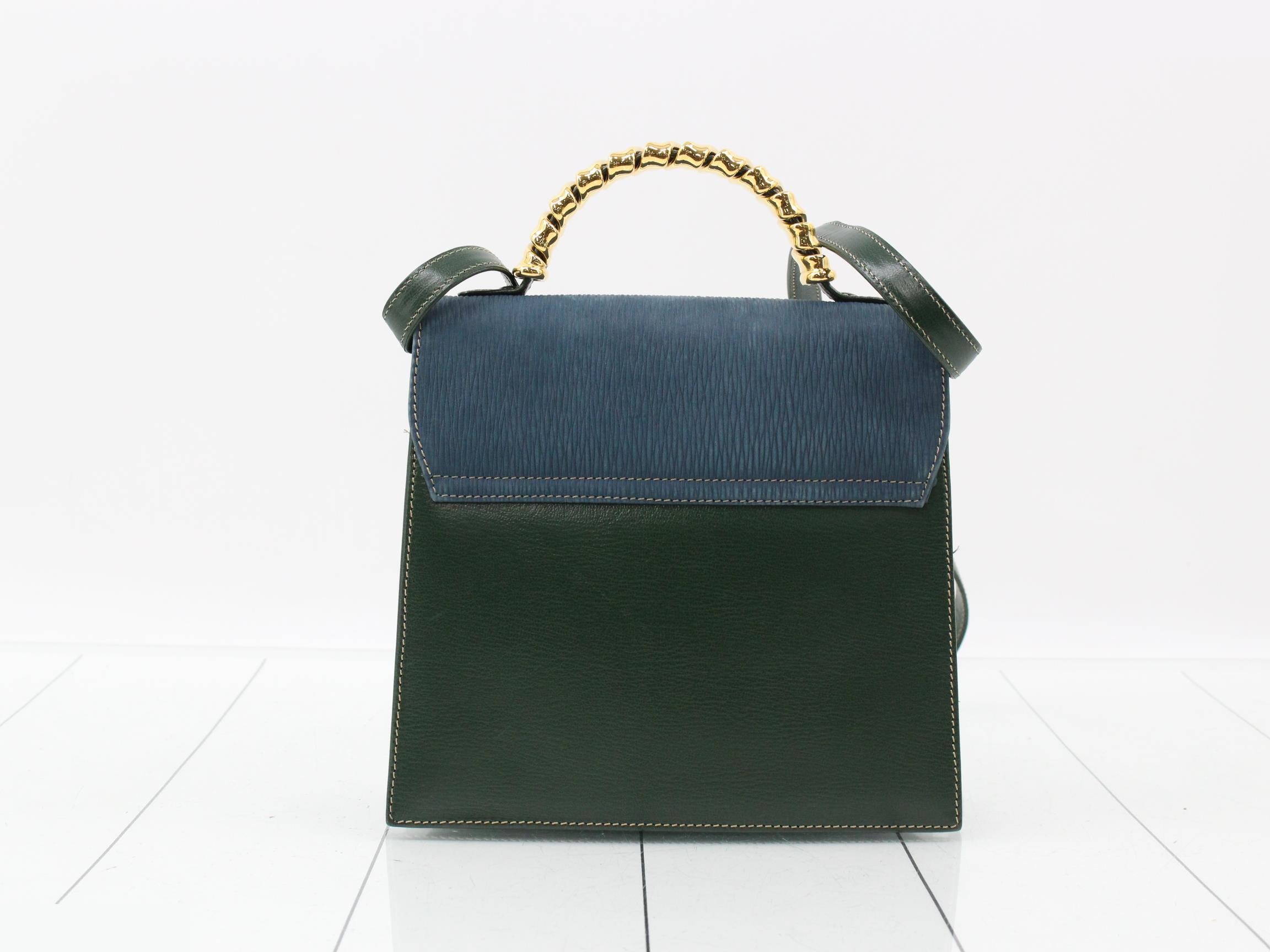 Velázquez Leather 2-Way Shoulder/Handbag, Bi-color — view 2
