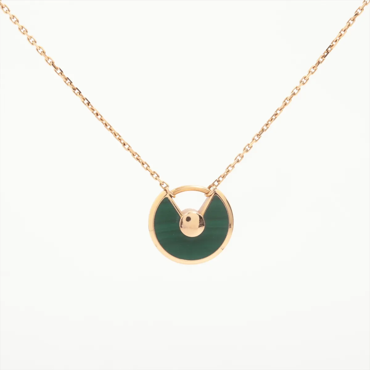 Amulette de Cartier Malachite Diamond Necklace, 750 (PG), 3.2g, CVX718, Matte Finish — view 2