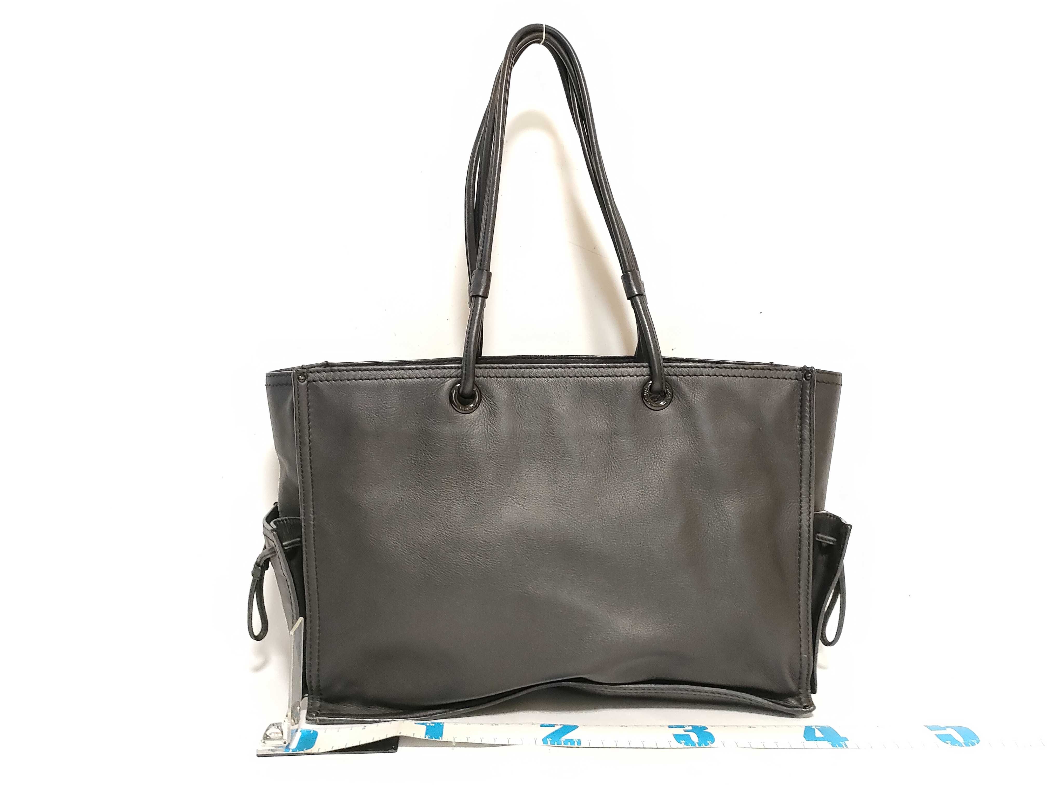 Shopper Leather Tote Bag Black Tote Bag — view 2