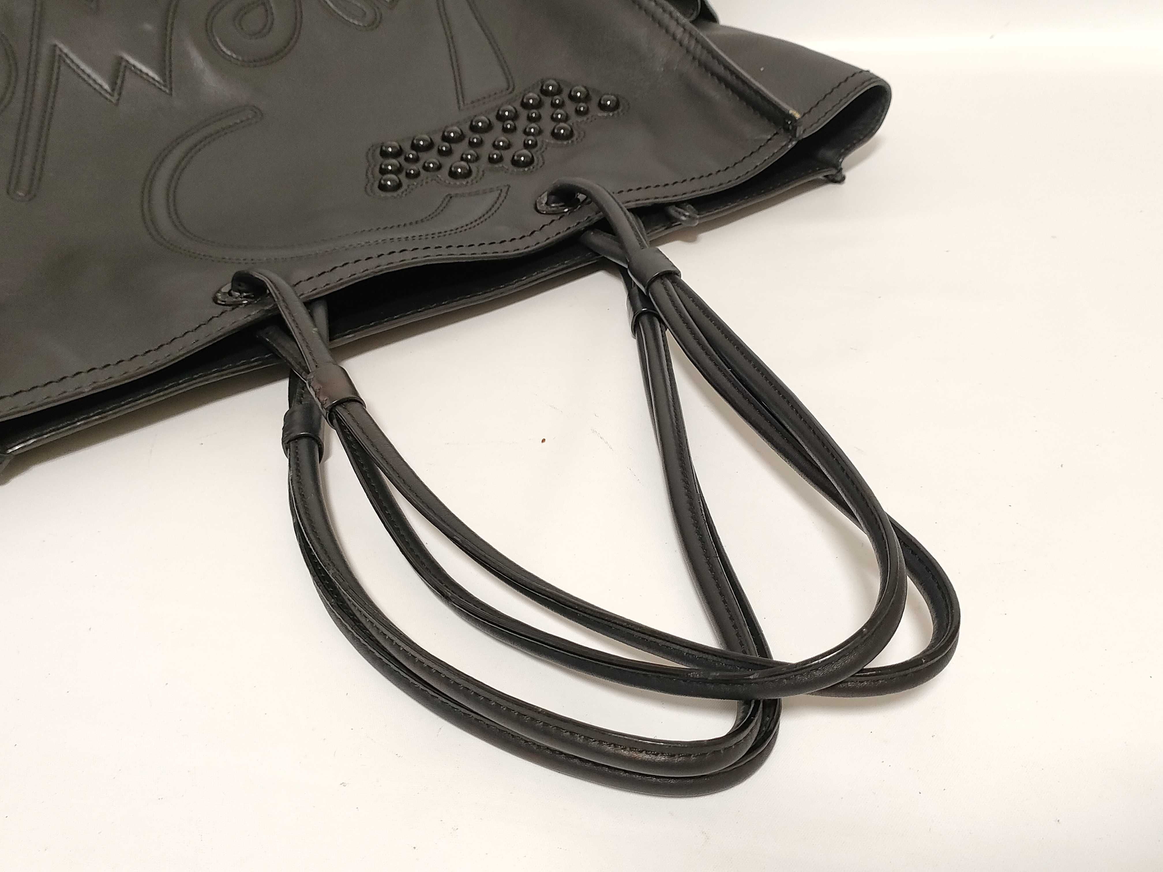 Shopper Leather Tote Bag Black Tote Bag — view 3