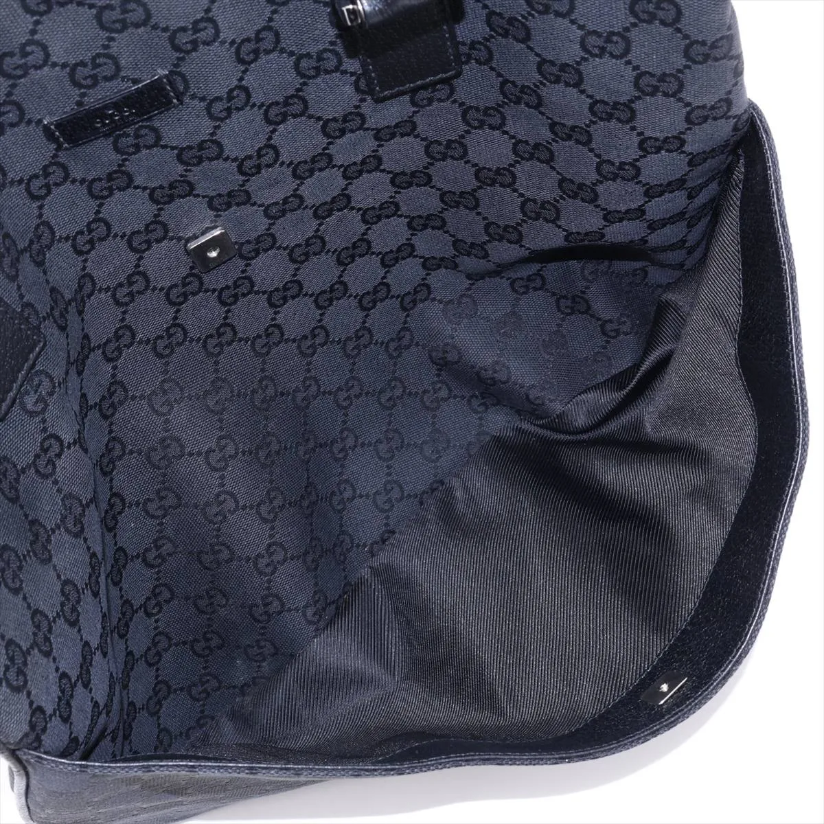 GG Canvas 122797 Canvas x Leather 2-Way Handbag, Black — view 9
