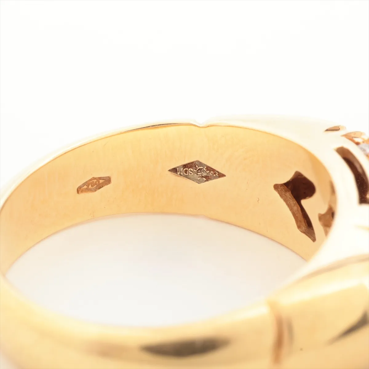 Certaura Diamond Ring 750(YG) 6.4g Stone — view 4