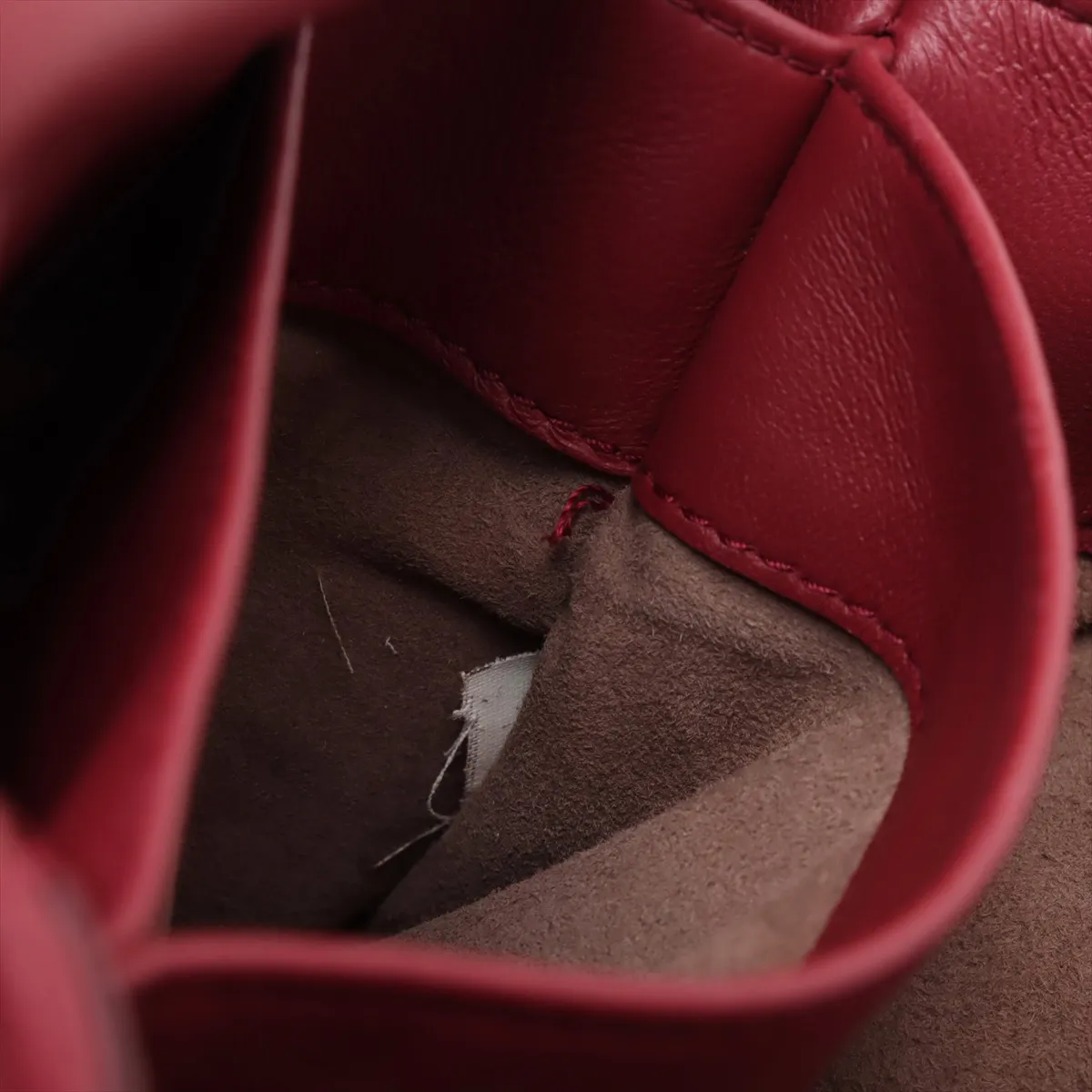 Intrecciato Olympia Leather Chain Shoulder Bag Red — view 13