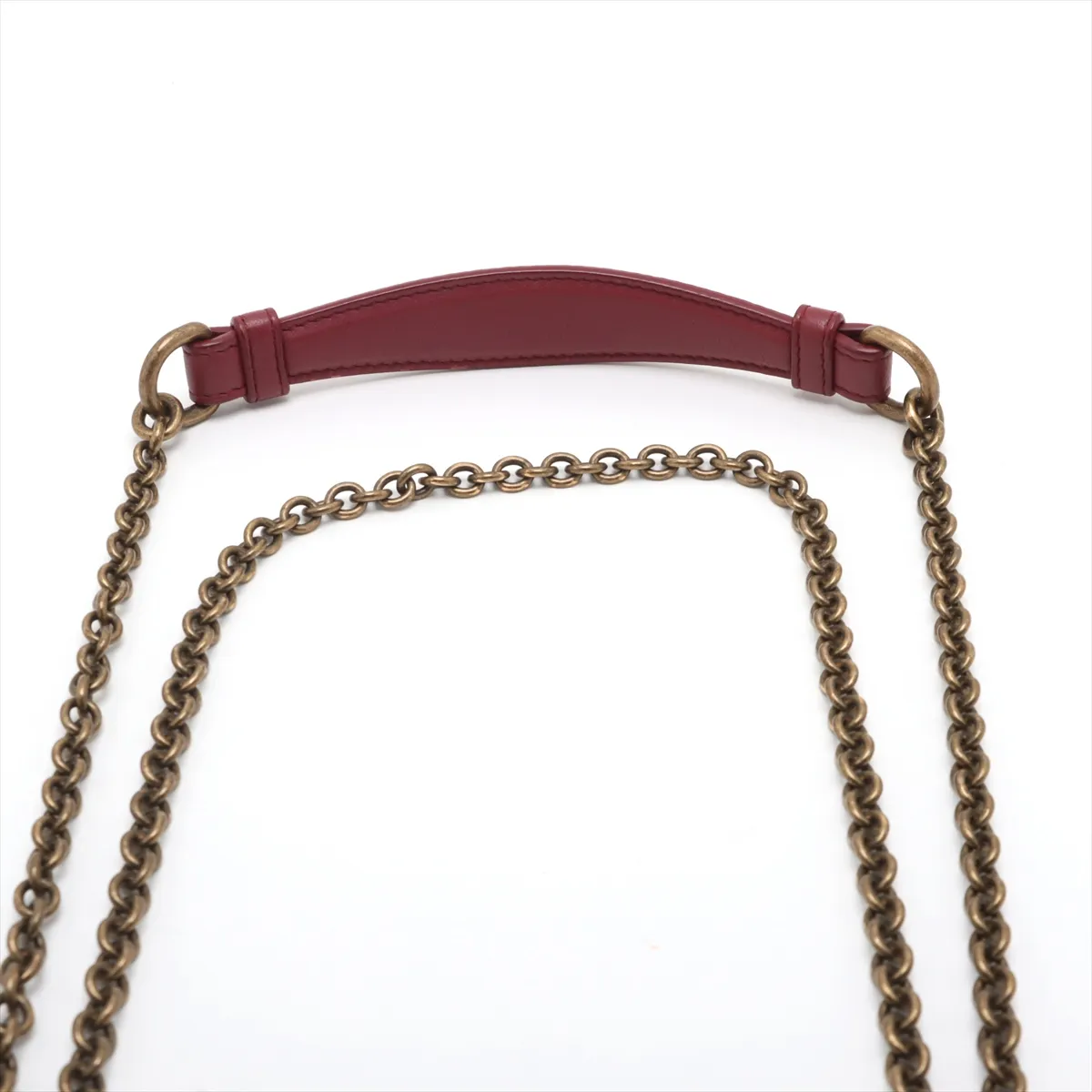 Intrecciato Olympia Leather Chain Shoulder Bag Red — view 6